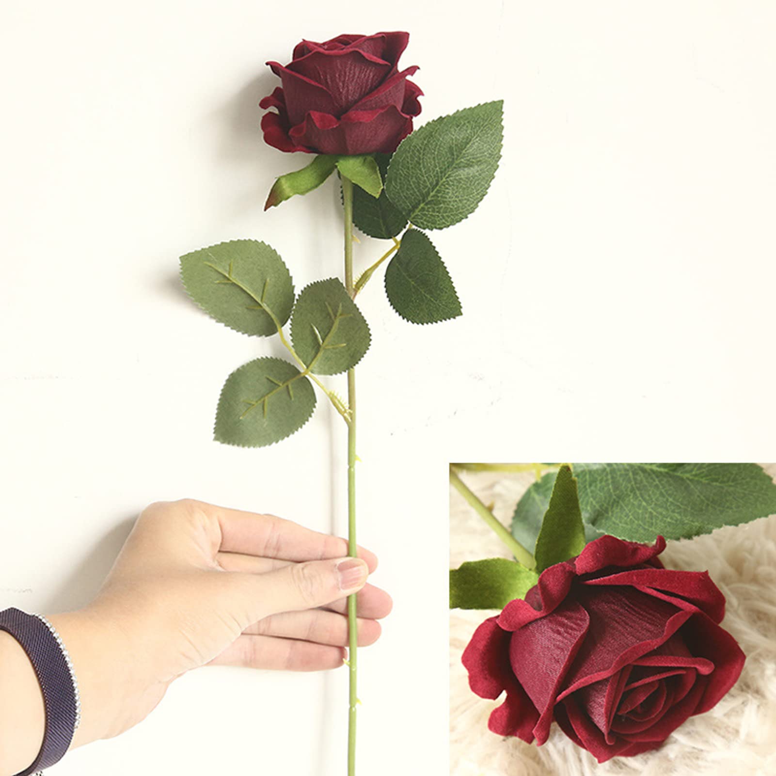 12Pcs Artificial Rose Flowers - Realistic Fake Roses for Wedding Bouquet, Bridal Decor, Home & Office Party Decoration (Claret) | Perfect for Centerpieces, Table Settings, and Romantic Gift Ideas