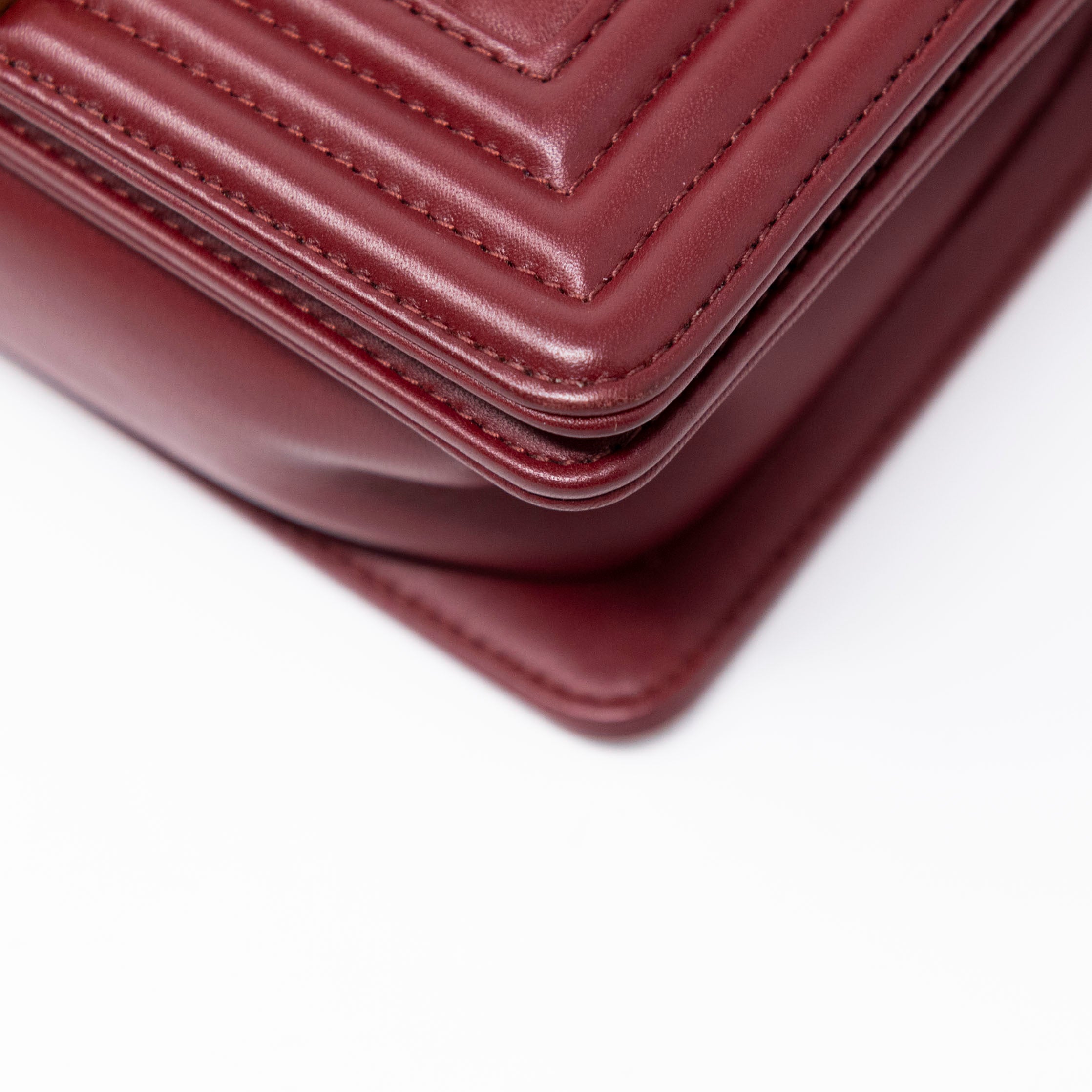 Chanel Burgundy Small Boy Bag - Luxury Leather Crossbody Handbag for Women | Perfect for Parties, Dates & Evening Events