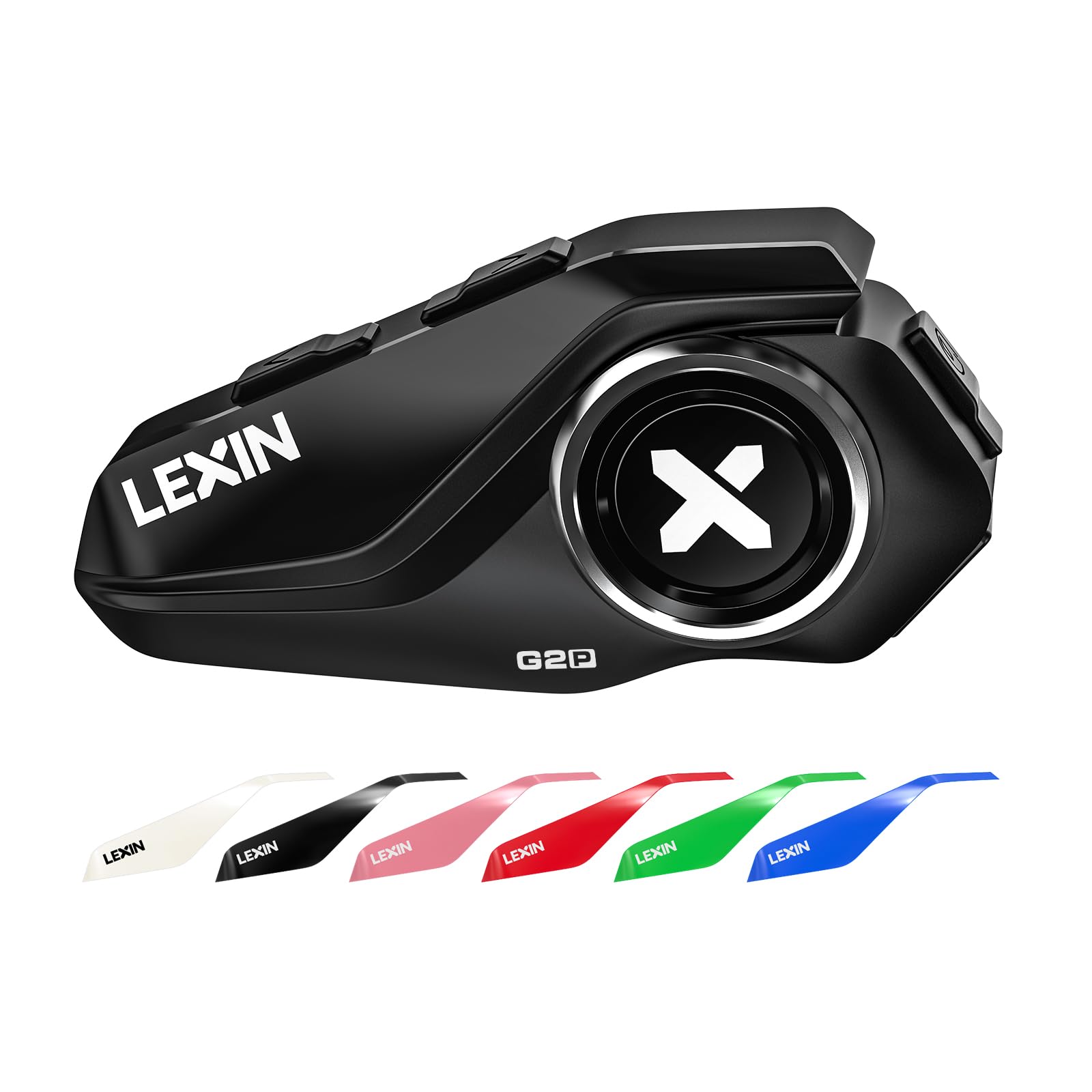 LEXIN G2P Motorcycle Bluetooth Helmet Headset - 6-Way Group Intercom, FM Radio, Universal Pairing, Private Talk & Noise Cancellation - Compatible with Snowmobile, ATV & Motorcycles (1 Pack) - Perfect for Group Rides, Adventure Tours & Off-Roading