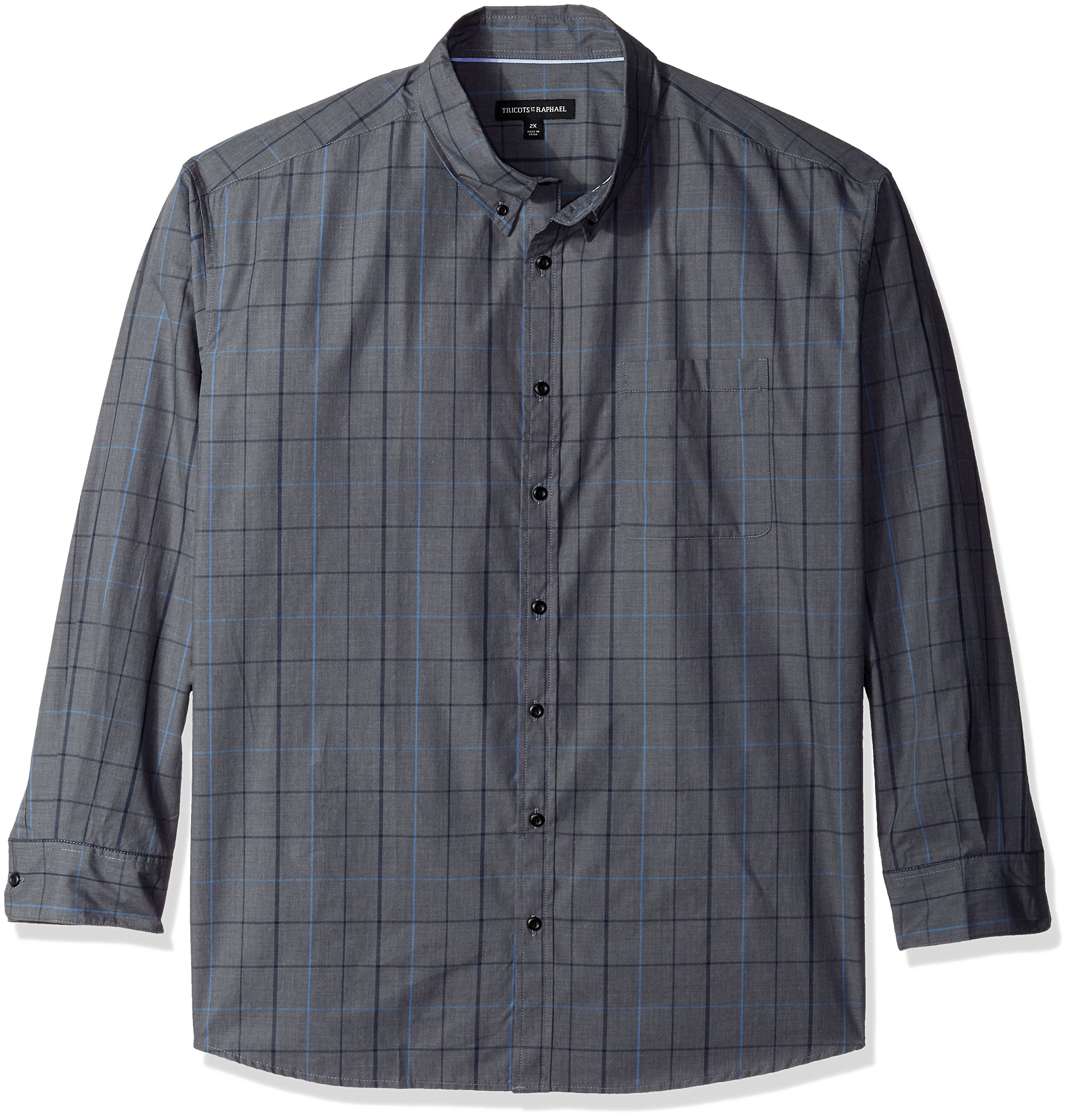 Men's Big & Tall Trevor Cotton Blend Heather Windowpane Button-Down Shirt | Casual Office Wear & Outdoor Activities