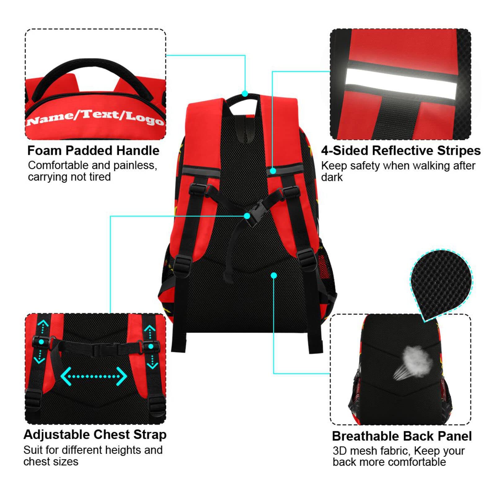 Custom Personalized Monster Truck Backpack for Boys & Girls - Durable School Bookbag for Elementary Students - Perfect for School, Travel & Outdoor Adventures