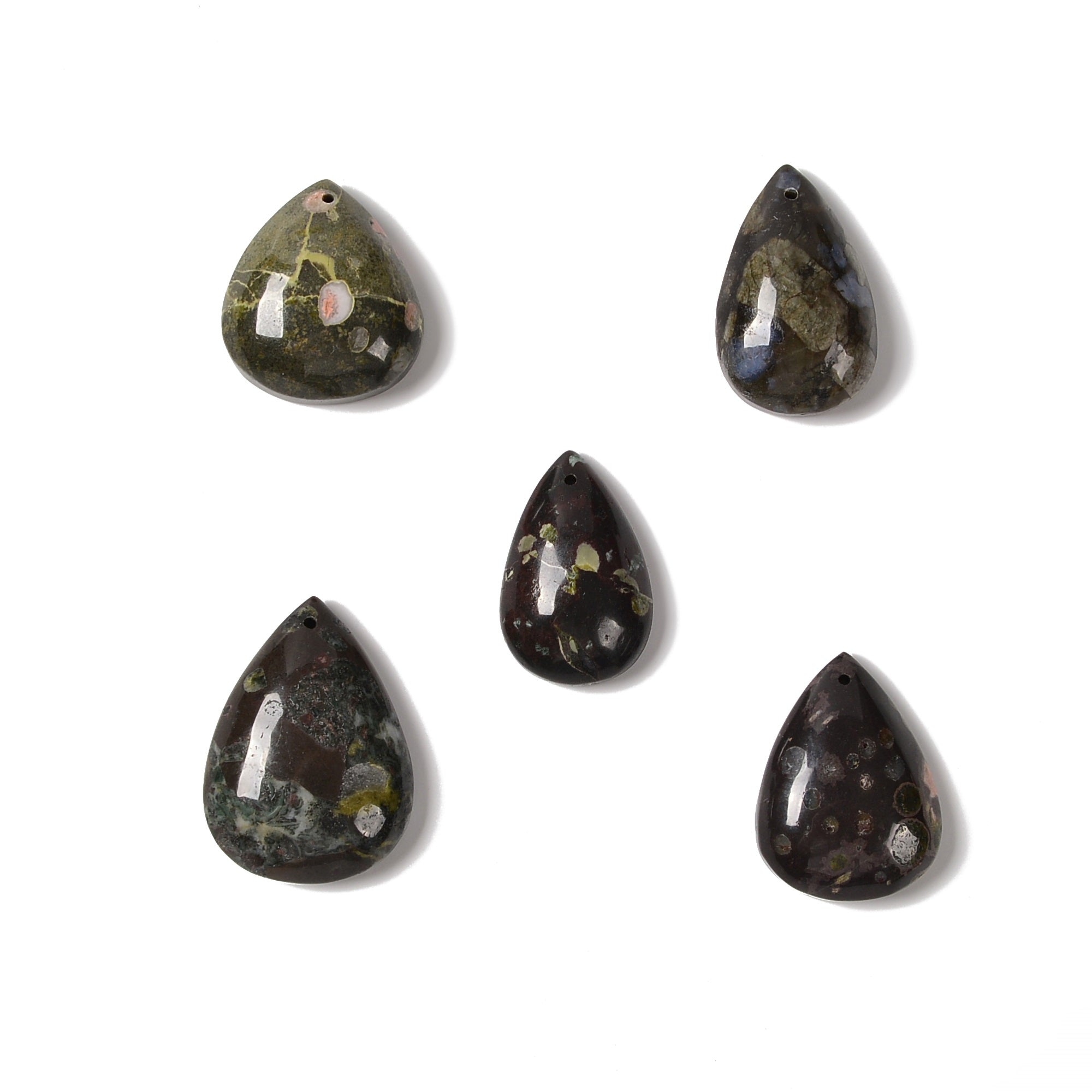 20x30mm & 25x35mm Black Obsidian Teardrop Pendant - Flat Back Gemstone Bead for Jewelry Making (Sold Individually) | Perfect for Necklaces, Bracelets & DIY Craft Projects