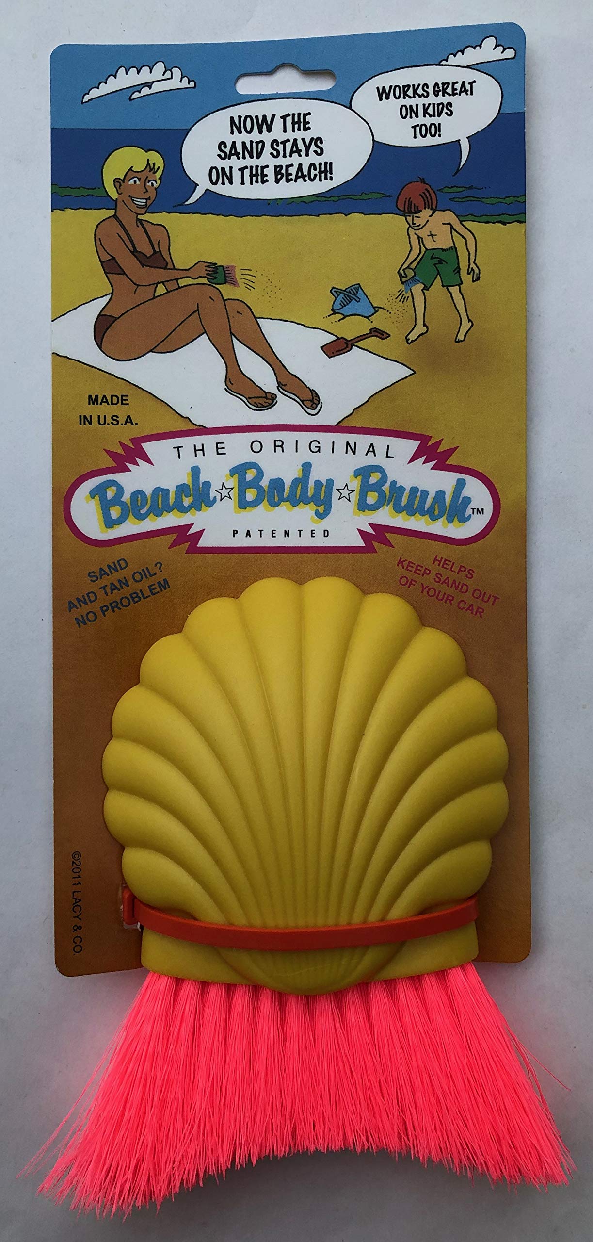 Premium Beach Sand Brush - Yellow & Pink Colors - Perfect for Beach Vacations, Sandcastles & Outdoor Adventures