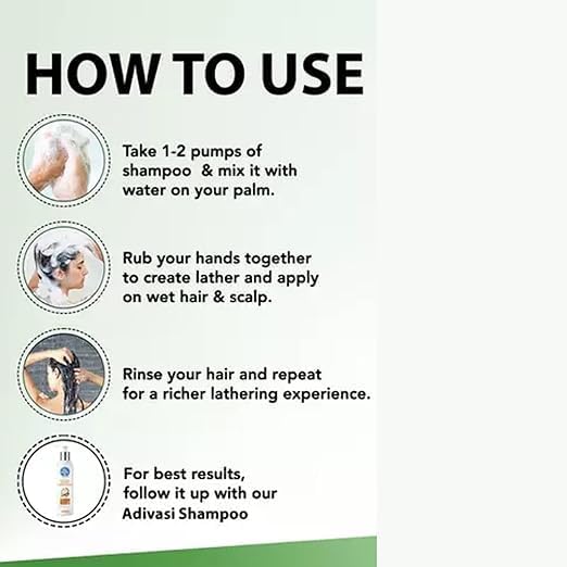 Organic Adivasi Herbal Shampoo for Hair Nourishment & Scalp Care - Promotes Healthy Hair Growth | 100ml (Pack of 1) | Ideal for Dry, Damaged Hair & Dandruff Treatment at Home