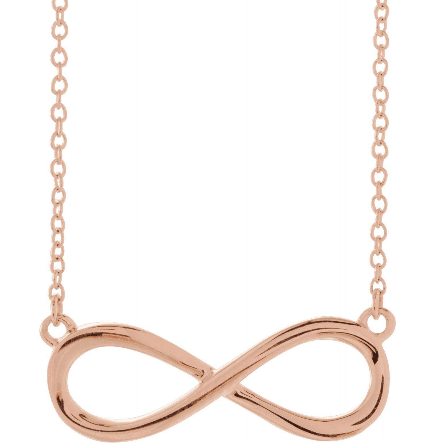 Bonyak 14k Rose Gold Infinity Necklace 18