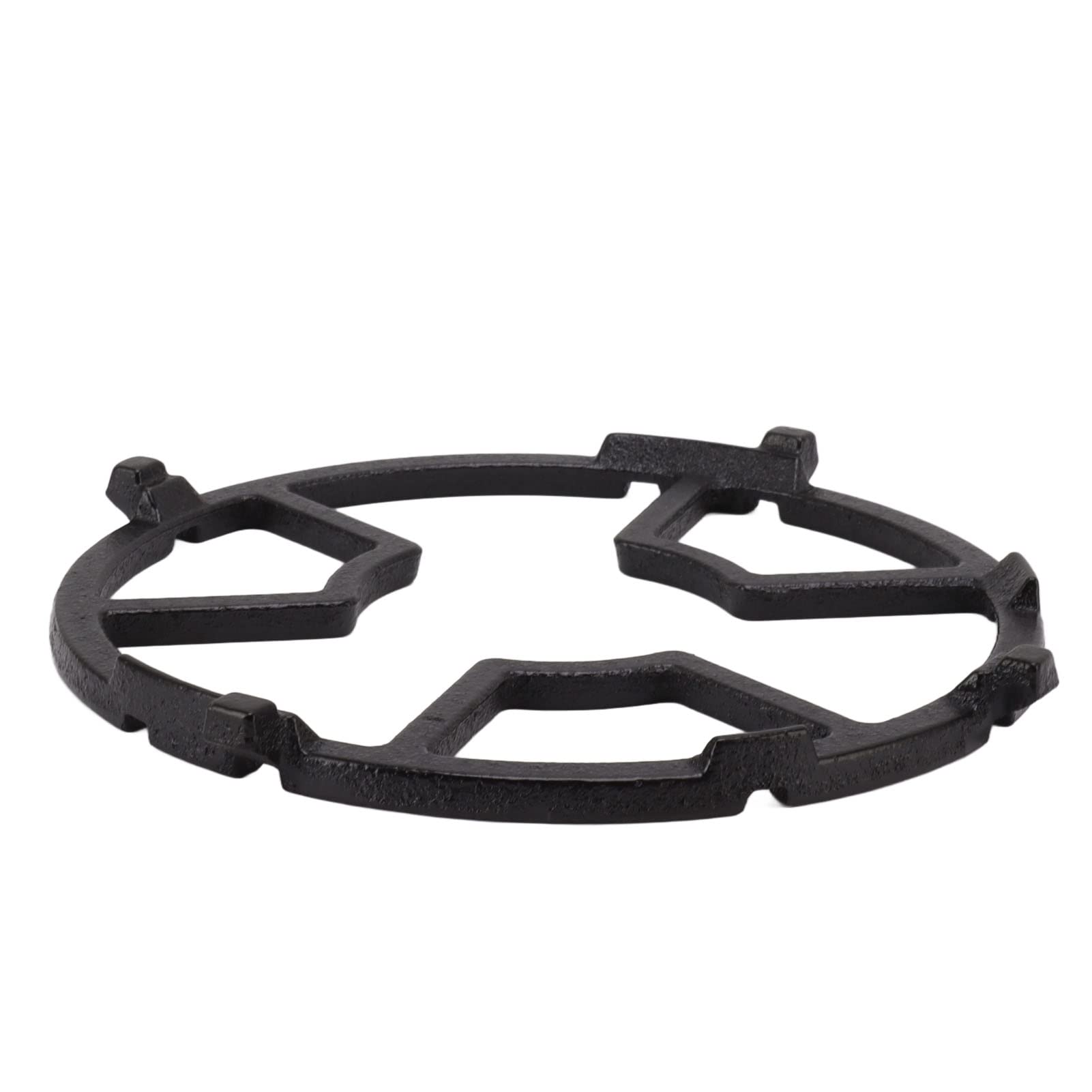 Premium Cast Iron Wok with Non-Slip Black Stove Rack - Universal Kitchen & Camping Cookware, Round Moka Pot Holder, Gas Cooktop Range Pan Grate Support Stand for Gas Hob Accessories - Perfect for Stir-Frying, Boiling & Outdoor Cooking