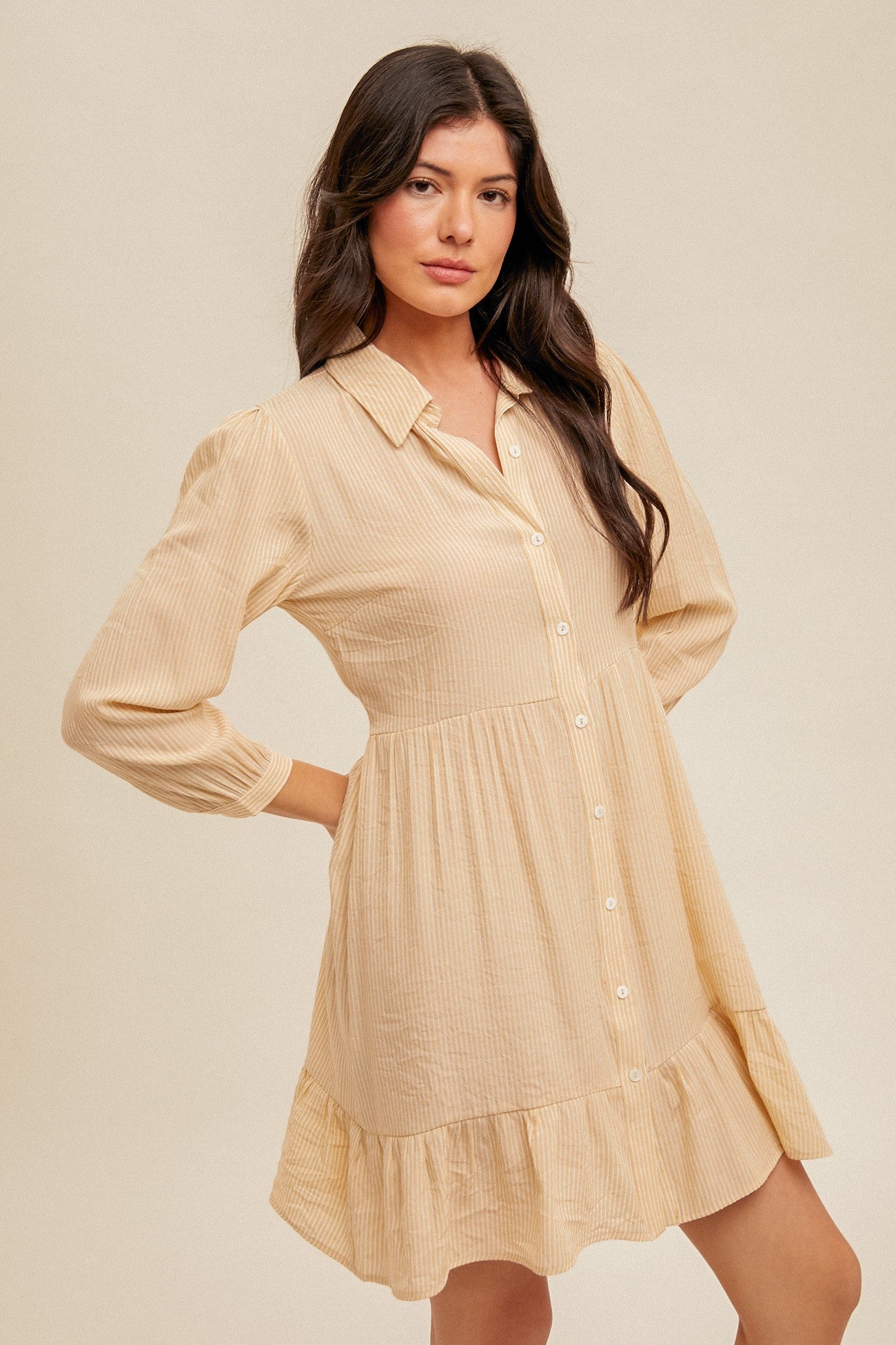 Stylish Striped Shirt Dress with Banana Tie Waist - Casual Summer Outfit for Women | Perfect for Beach, Office & Date Nights