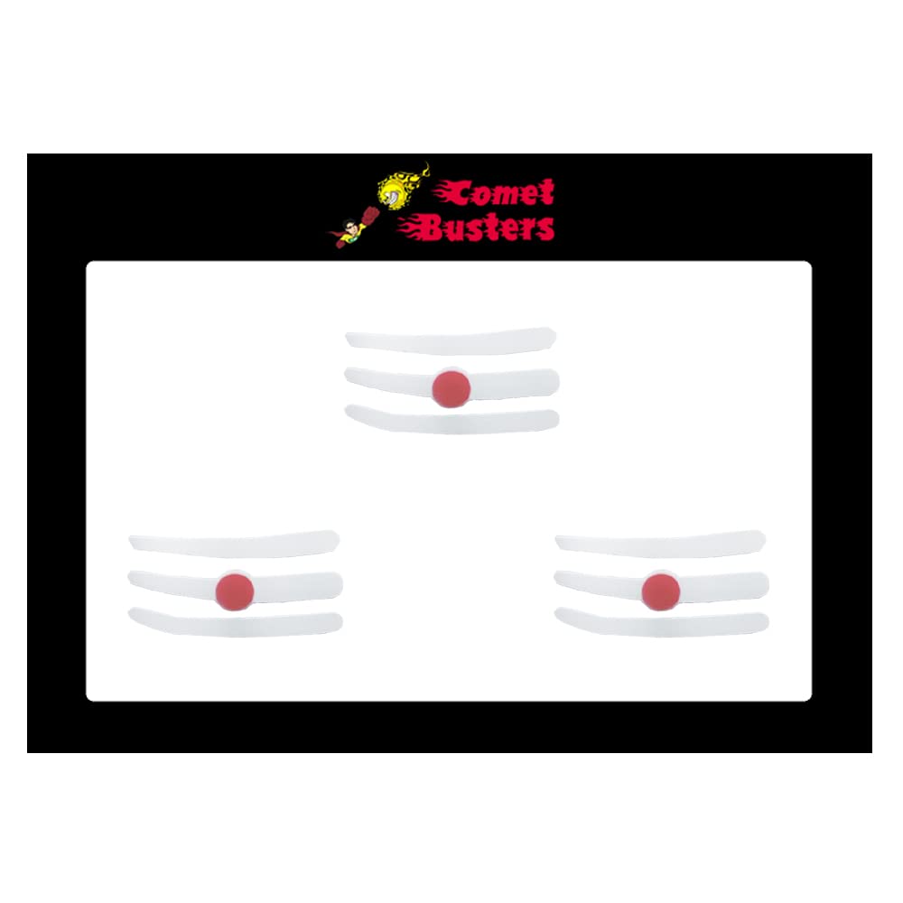 Comet Busters Traditional White & Red Bindis (BV1280) - Indian Forehead Stickers for Festivals, Weddings & Cultural Events
