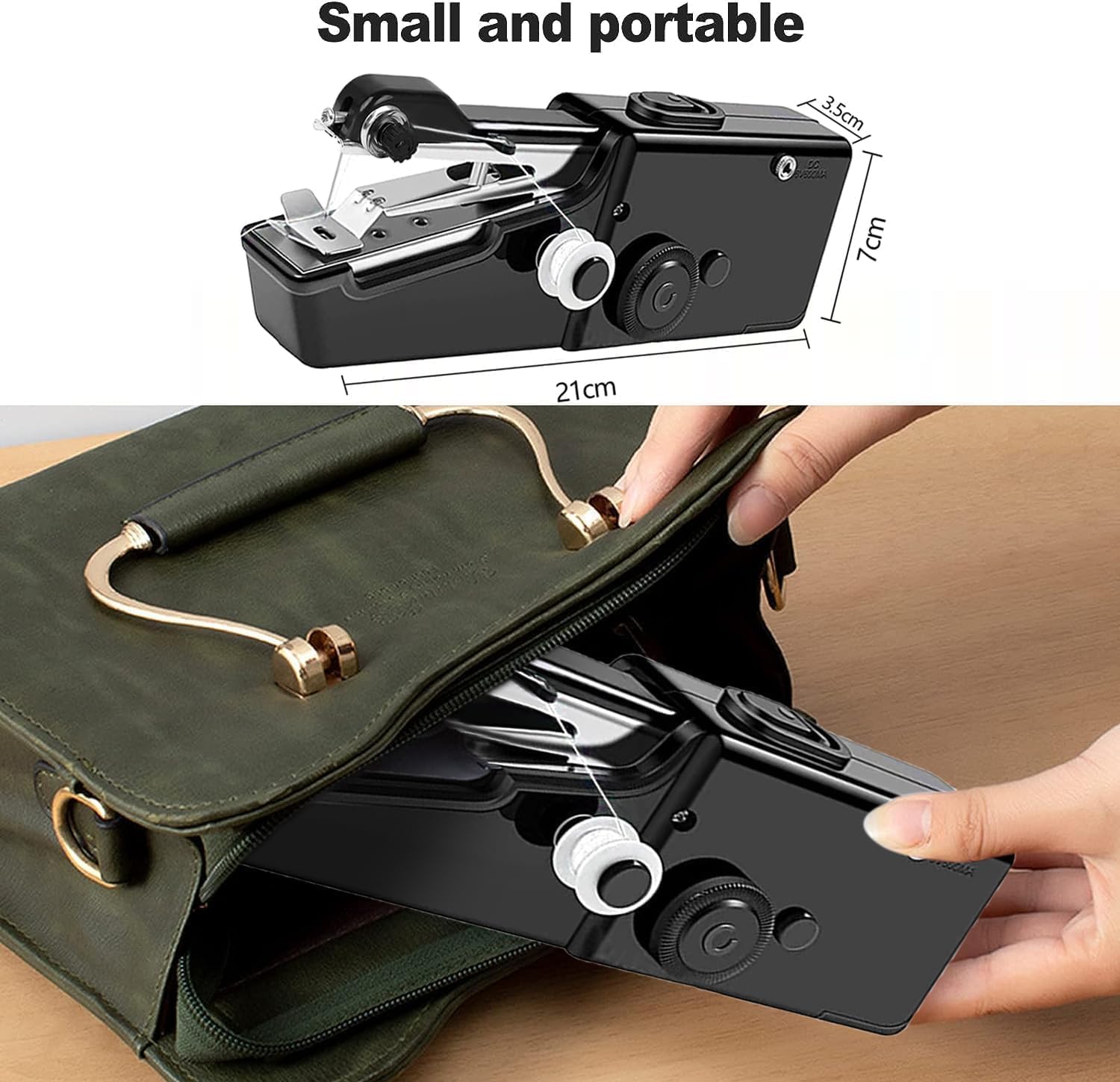 Gofemial Portable Mini Sewing Machine for Beginners - Electric Handheld Sewing Machine for Kids, Clothes & Fabrics - Perfect for Travel, Home Use & DIY Projects
