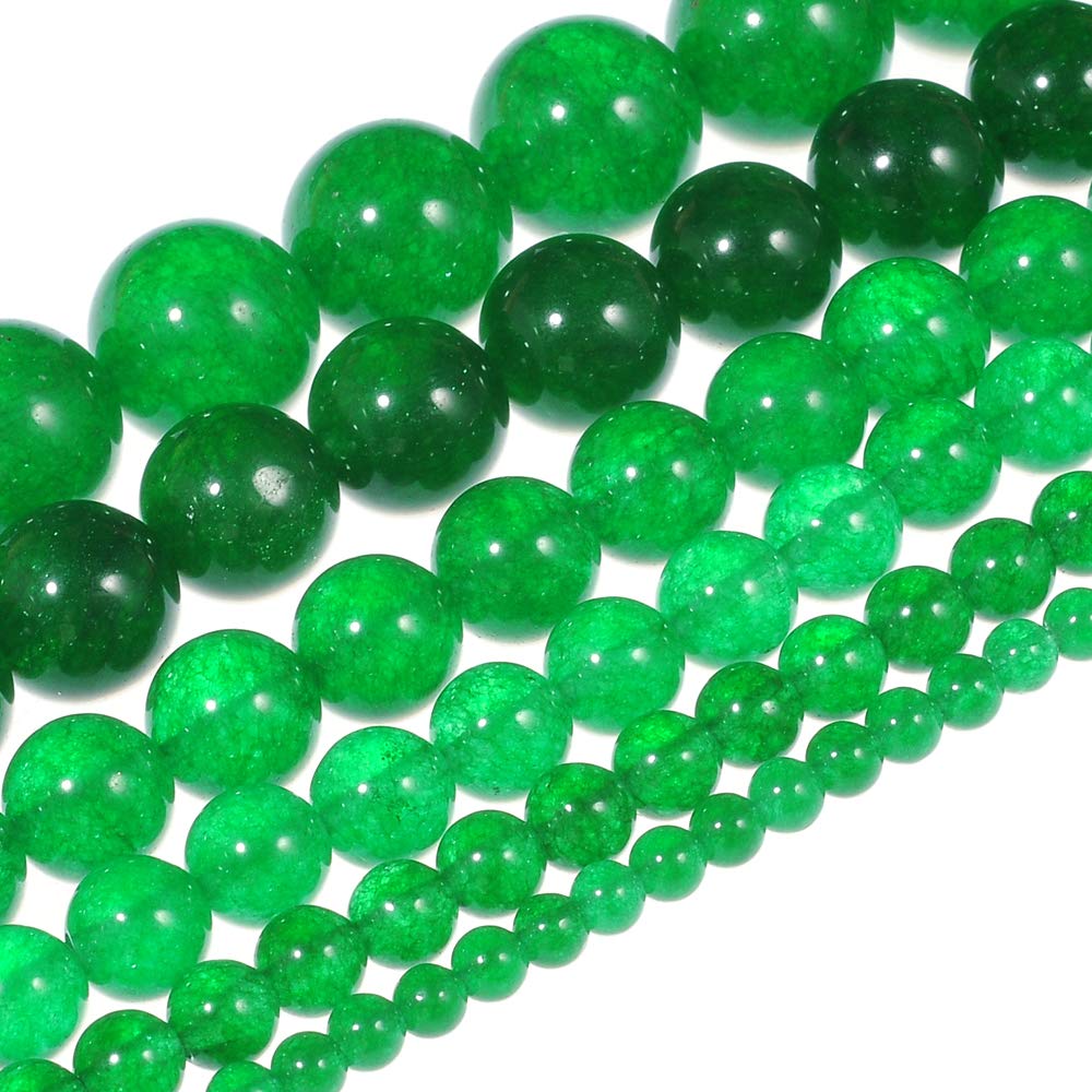 12mm Green Chalcedony Agate Natural Stone Beads - Round Loose Gemstone Beads for Jewelry Making, DIY Crafts, Healing Crystal Energy Stone (1 Strand 15