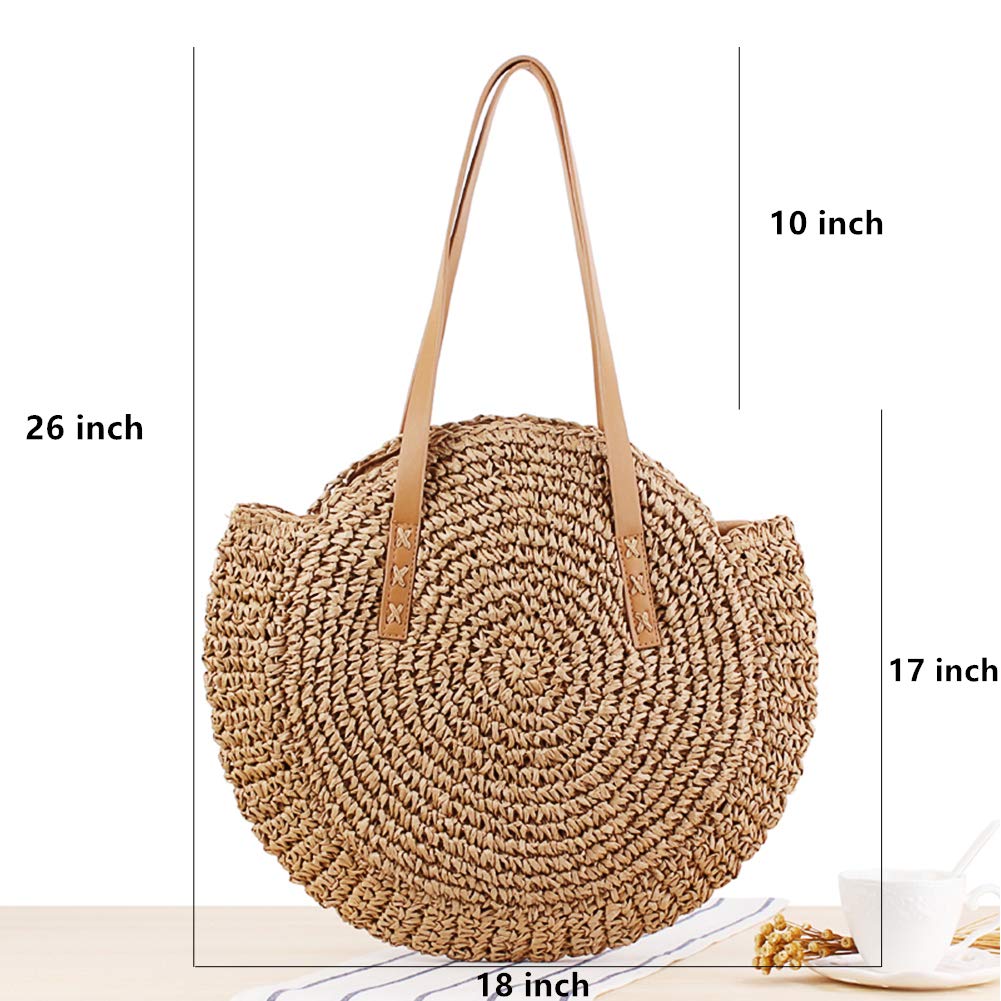 **Women's Large Foldable Straw Beach Bag - Woven Tote Shoulder Purse for Summer Vacation, Travel & Pool Day - Perfect Beach Gift & Accessory**