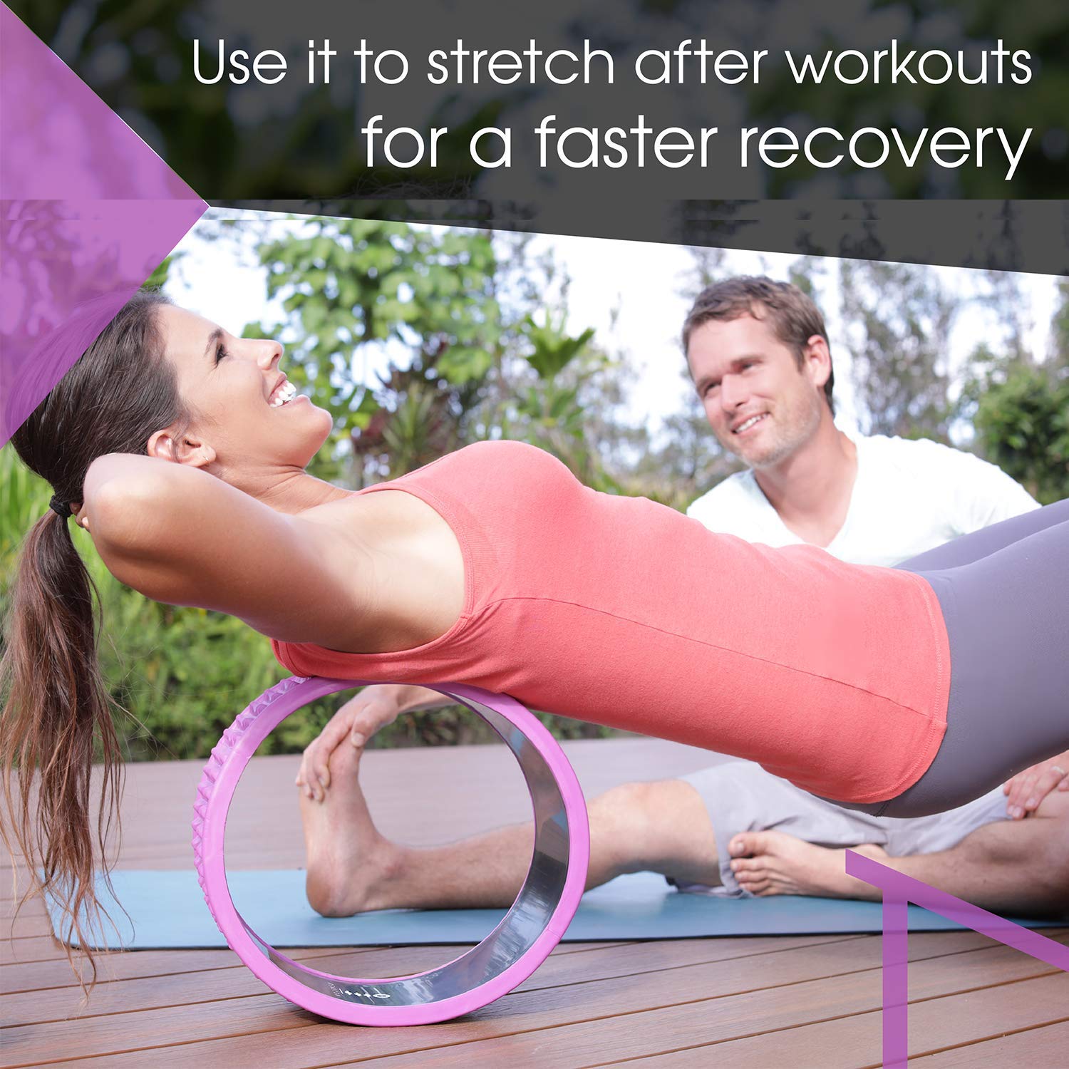 Trigger Point Yoga Wheel & Foam Roller for Back Pain Relief - Deep Tissue Massager for Mobility, Muscle Recovery & Spinal Alignment - Perfect for Yoga, Physical Therapy & Home Workouts
