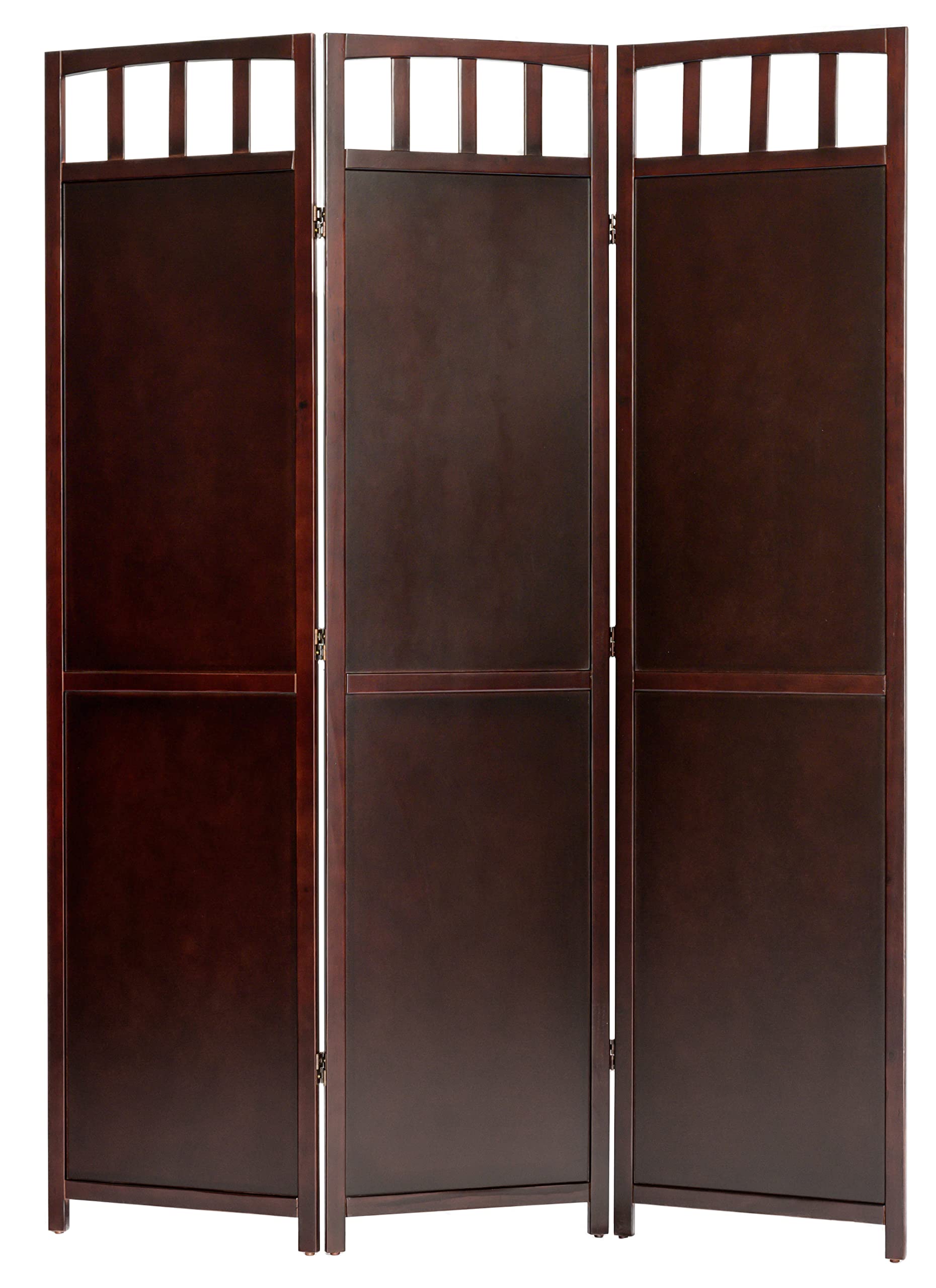 Legacy Decor 3-Panel Solid Wood Room Divider Privacy Screen - 5.8 ft Tall Espresso Finish for Home Office, Bedroom & Living Room Separation | Space Divider for Indoor Decor