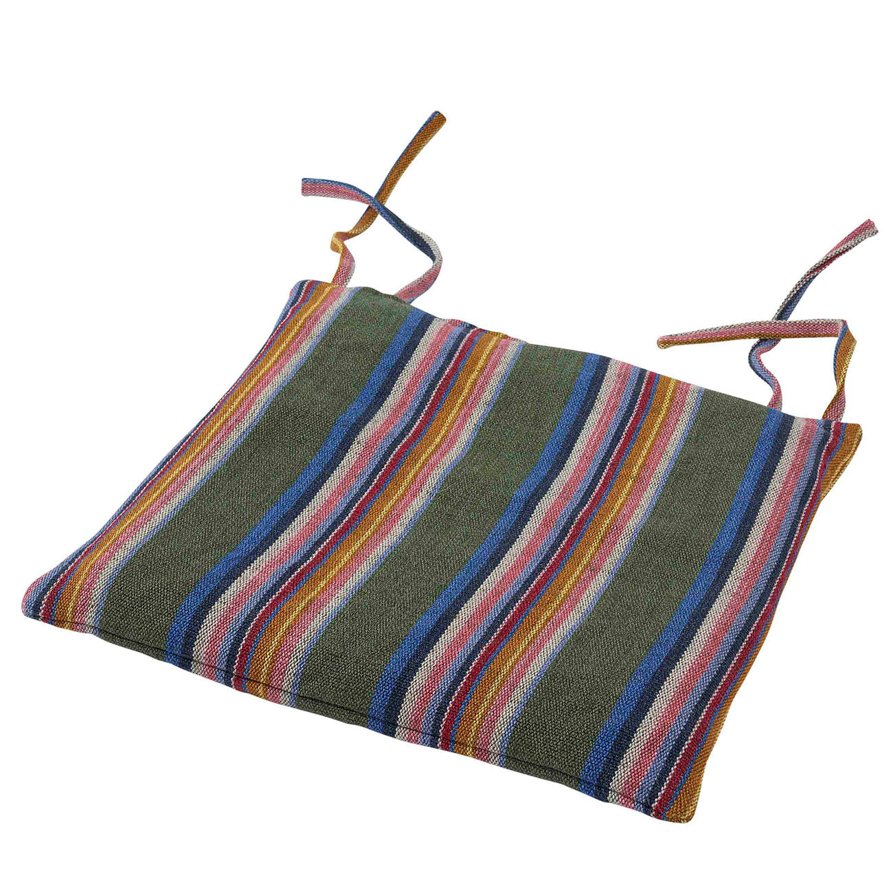 Odisha Stripe Loom Olive Cushion Seat Pad - Comfortable & Stylish Home Decor for Sofa, Chair, or Office Use