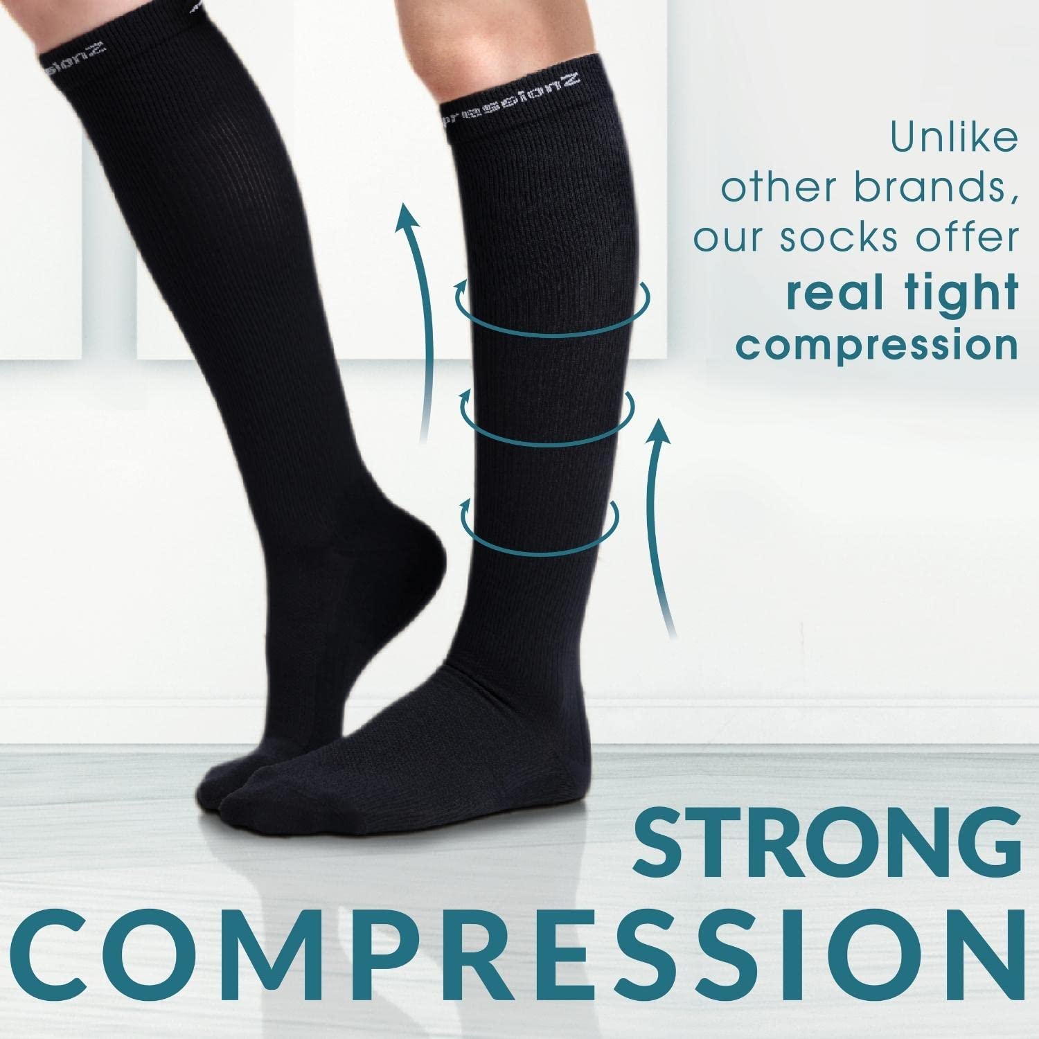 30-40 mmHg Knee High Compression Socks for Men & Women - Medical Grade Support Stockings for Travel, Nurses, Athletes - Improve Circulation & Reduce Swelling - Perfect for Long Flights, Work Shifts & Sports Recovery