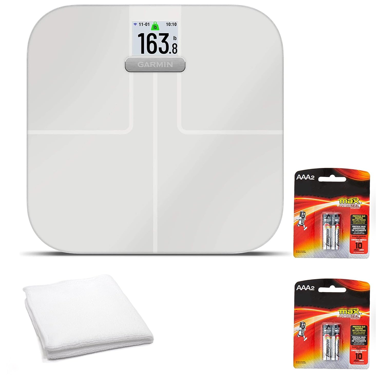 Garmin Index S2 Smart Scale - Wireless Bluetooth Body Composition Analyzer for Weight, Body Fat, Muscle Mass, Bone Mass & Body Water - White (010-02294-03) | Perfect for Home Gym, Fitness Tracking & Health Monitoring