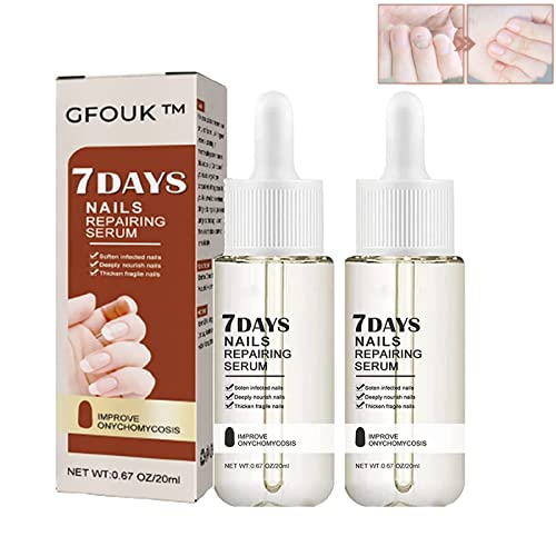 GFOUK 7-Day Nail Growth & Strengthening Serum for Thin & Weak Nails - Cuticle Oil Treatment for Stronger Nails in 1 Week (2 Pack) - Perfect for Brittle Nails, Nail Care Routine & Salon-Quality Results at Home