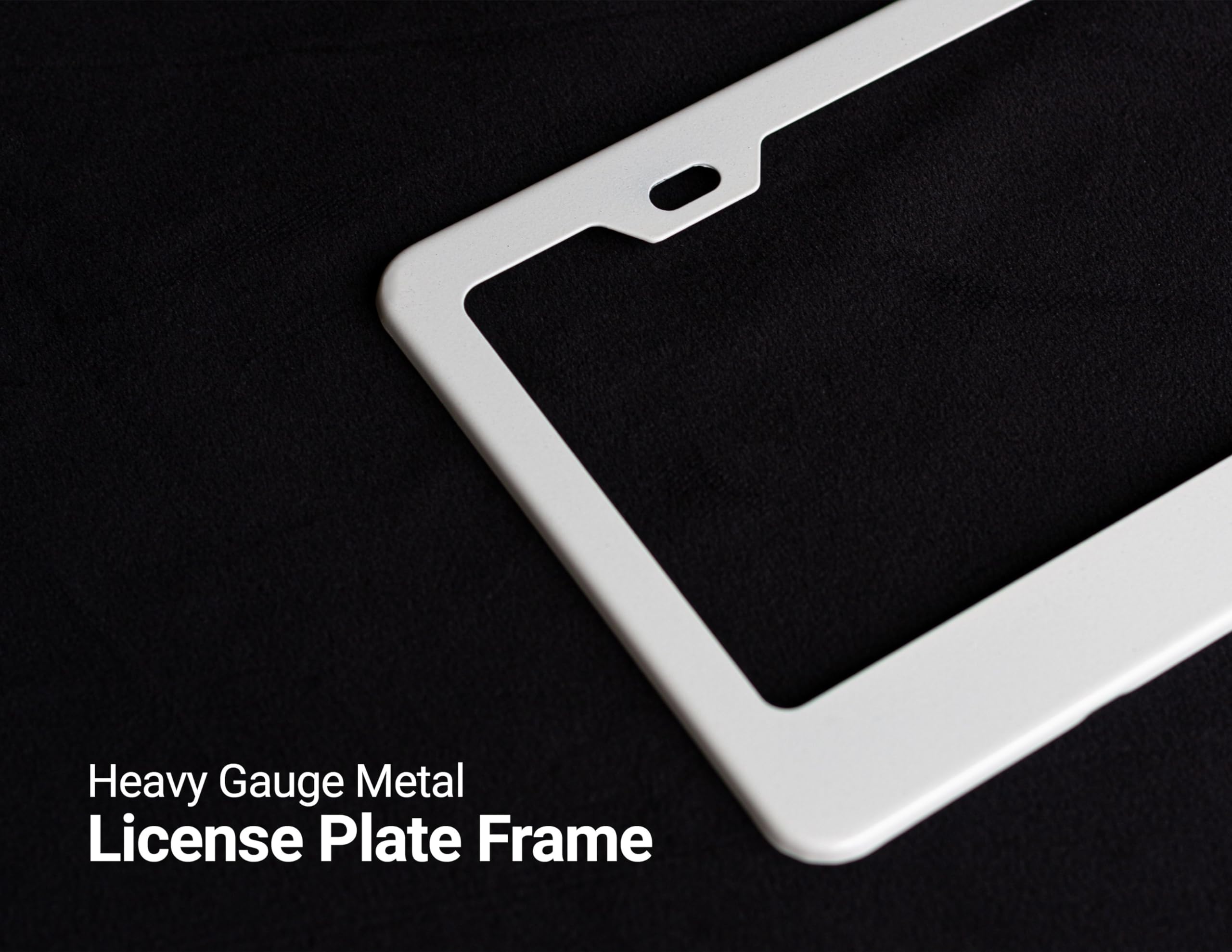 Custom Laser Engraved Metal License Plate Frame - 'Adventures Await' Design - Durable Car Accessory for Road Trips & Outdoor Enthusiasts