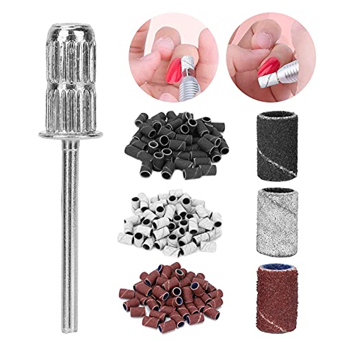 210 Pcs Nail Sanding Bands Set - 80/120/180 Grit Abrasion Resistant Manicure Pedicure Drill Bits for Professional & Home Nail Care | Perfect for Acrylics, Gel Polish & Natural Nails