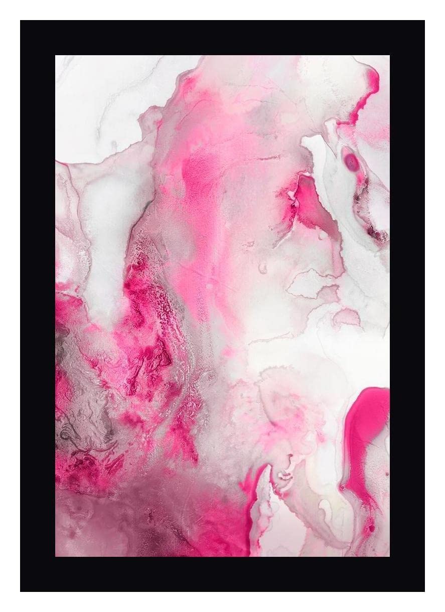 PI Studio Mint Bubbles III Blush Framed Canvas Art Print - 15x20 Inch Wall Decor with Black Frame - Ready to Hang for Living Room, Bedroom & Office Decor