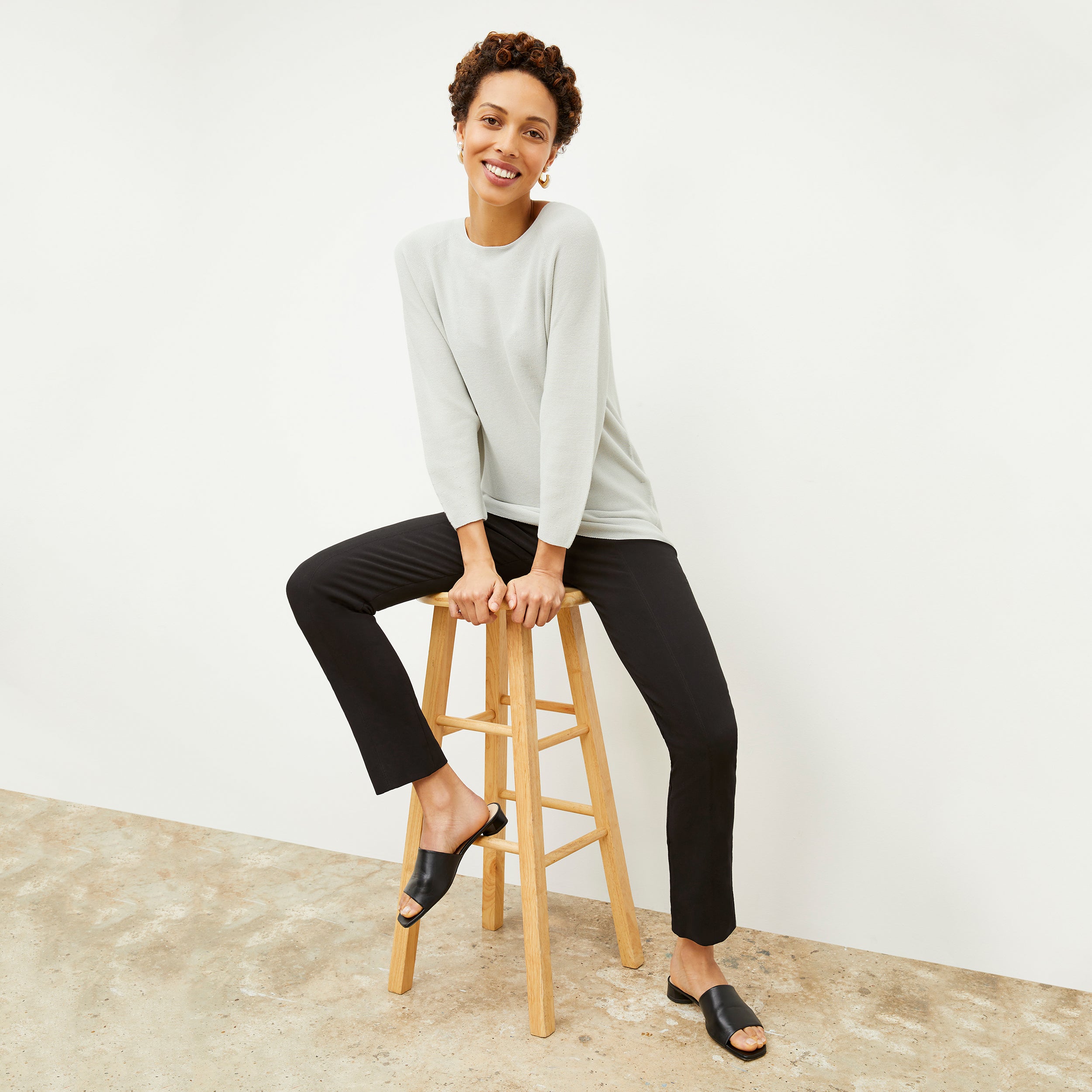 Foster Cigarette Pants for Women - High Waist PowerStretch Workout Leggings - Black - Perfect for Yoga, Running & Gym