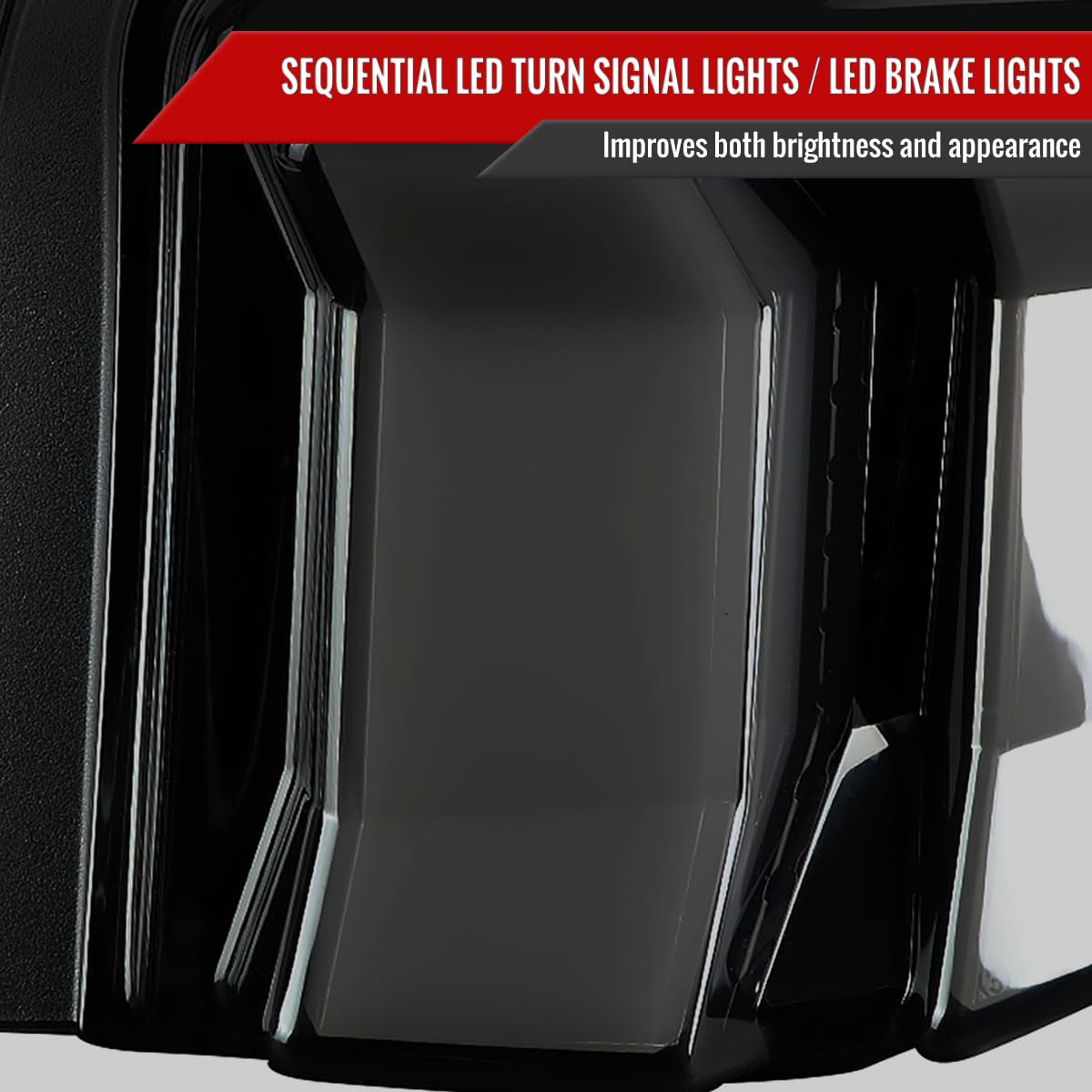 Glossy Black LED Sequential Turn Signal Tail Lights for Trucks & SUVs (Fits 10-12 Models) - Enhanced Safety & Style for Night Driving & Off-Road Adventures