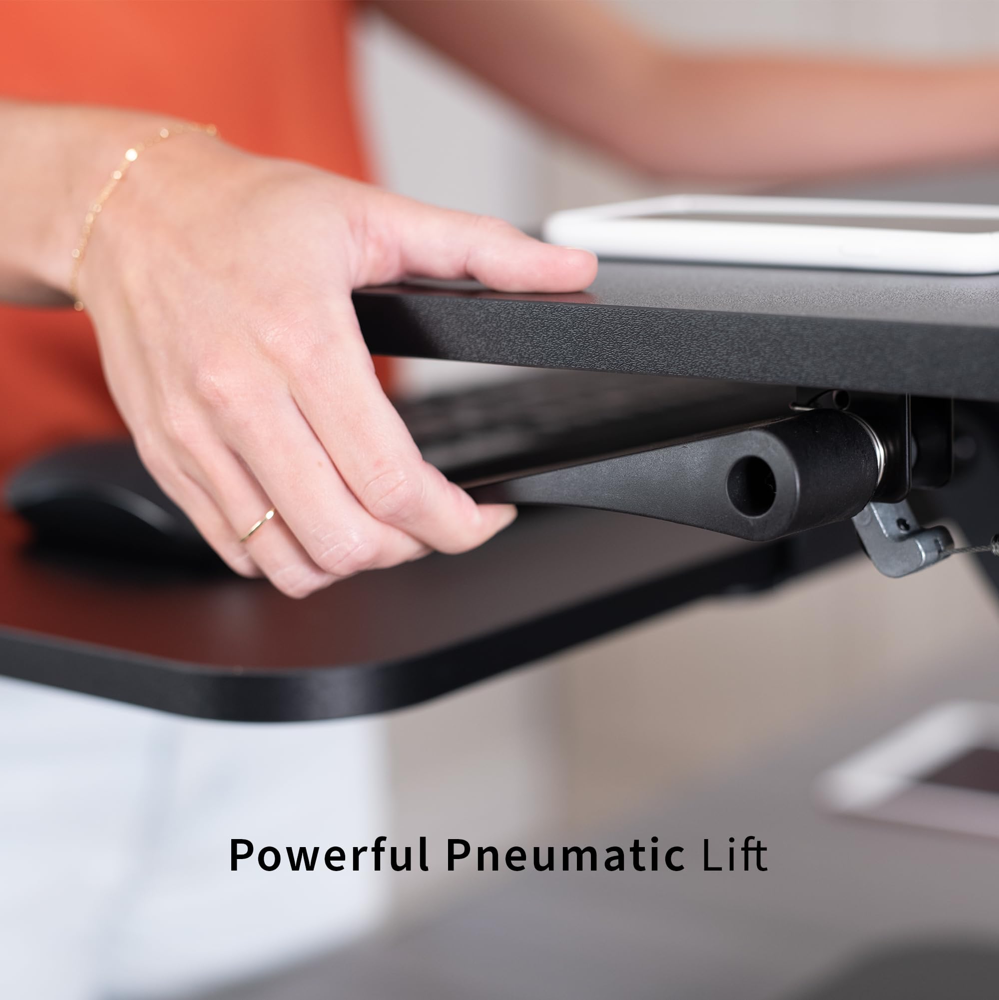 VIVO Black 25 inch Adjustable Standing Desk Converter | Compact Sit Stand Workstation for Monitor & Laptop | Home Office & Gaming Setup | Model DESK-V001G