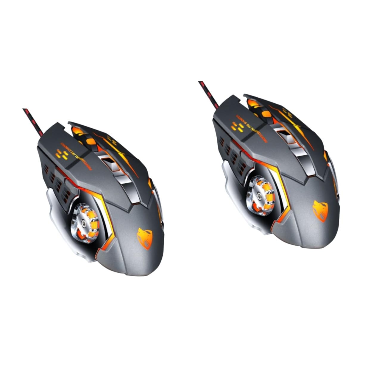 Gadpiparty 2 Pack Wired Gaming Mouse - USB Optical Computer Mouse with Ergonomic Design for PC, Laptop, Office & Gaming - V6 Mechanical Corded Mouse (Great for Work, Gaming & Everyday Use)