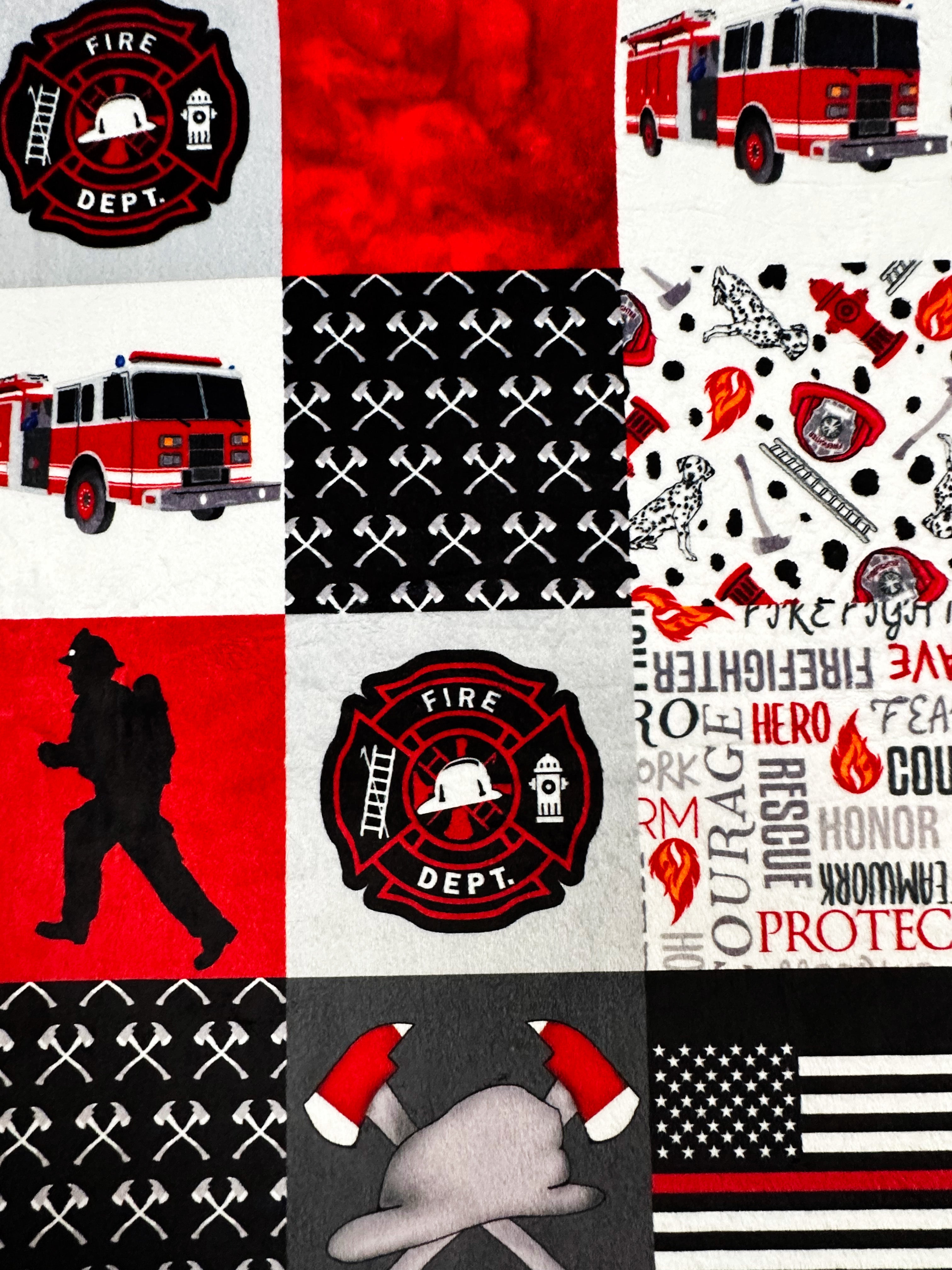Premium Black Chinchilla Large Blanket 55x75 - Ultra Soft Firefighter Themed Throw Blanket for Cozy Home, Bedroom & Couch - Perfect Gift for Firefighters & First Responders