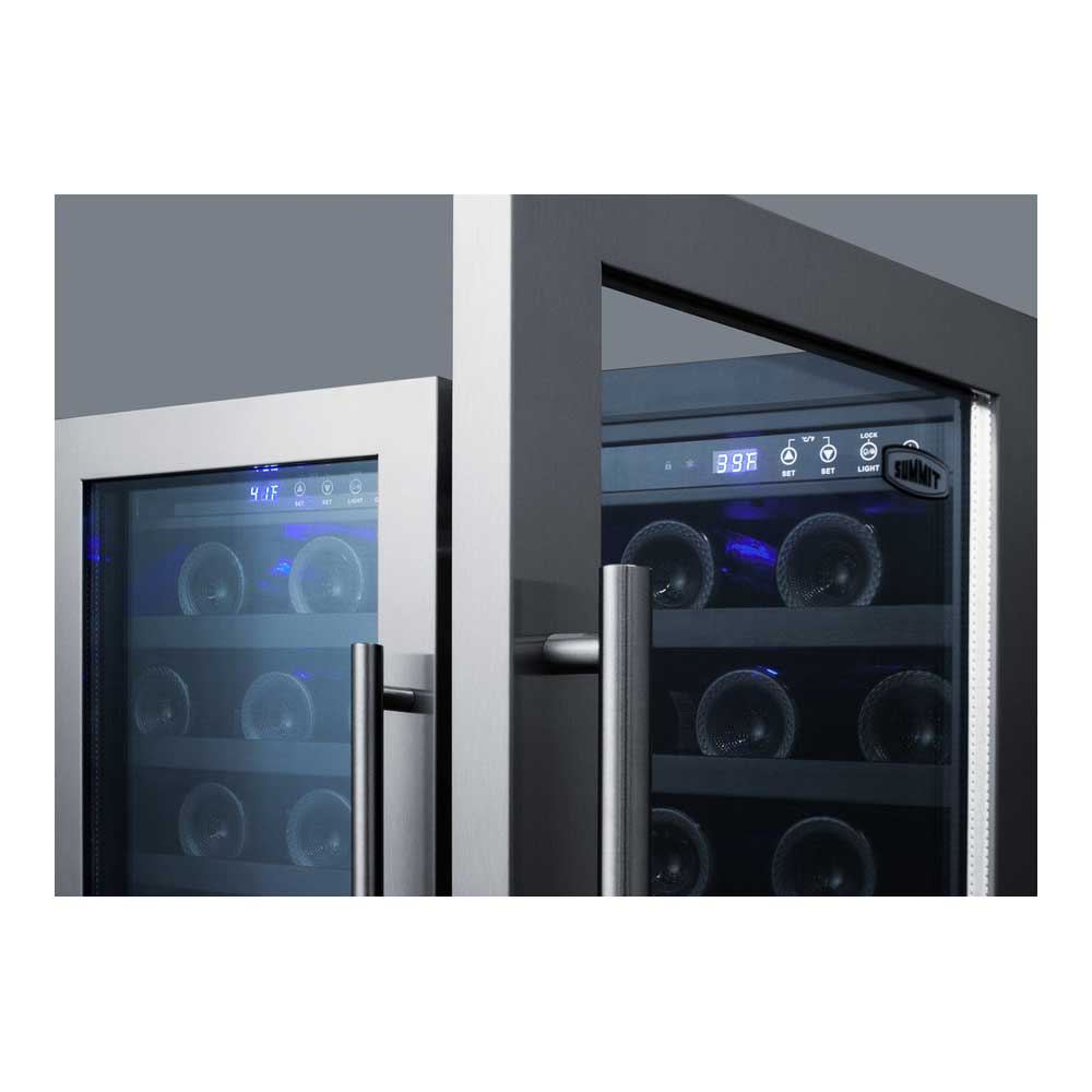 Summit 66 Bottle Dual Zone Wine Cooler - Freestanding Wine Refrigerator with Adjustable Temperature for Red & White Wines - Perfect for Home Bars, Restaurants, and Wine Cellars