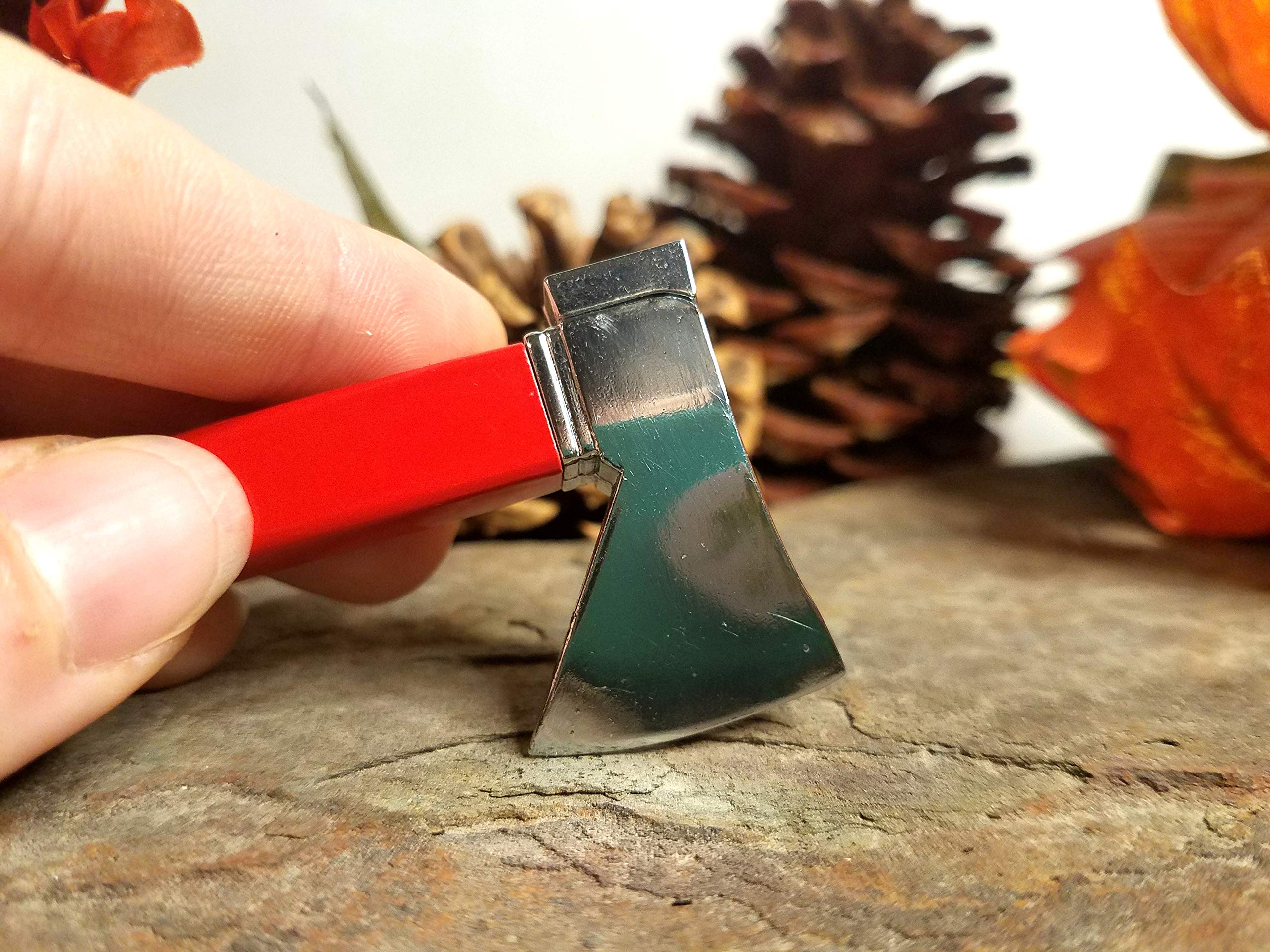 Axe Butane Lighter - Refillable Novelty Hatchet (Red) for Camping & Collectors