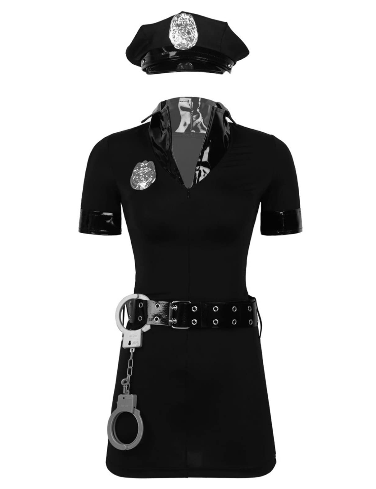 YiZYiF Women's Police Costume - Adult Dirty Cop Uniform Set for Halloween Cosplay & Role Play | Perfect for Halloween Parties, Themed Events & Costume Contests