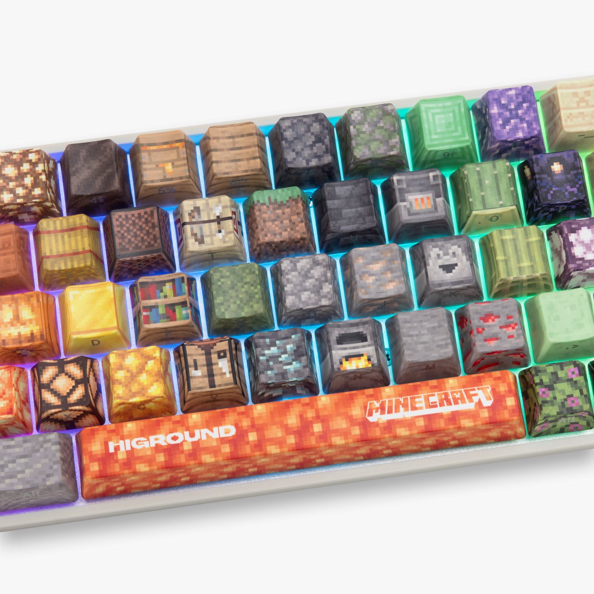 HG x Minecraft Basecamp 65 Mechanical Gaming Keyboard - Custom RGB Backlit, Wired USB, Cherry MX Switches | Perfect for Minecraft Gaming & Streamer Setup