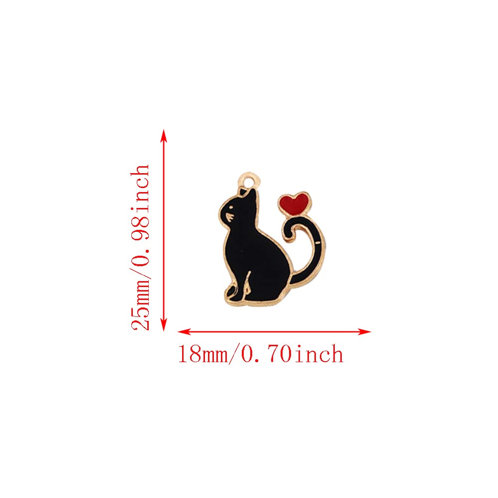 20 pcs Cute Cat Enamel Charms for DIY Jewelry Making - Earrings, Necklaces, Bracelets & Keychains - Perfect for Handmade Crafts, Gifts & Accessories
