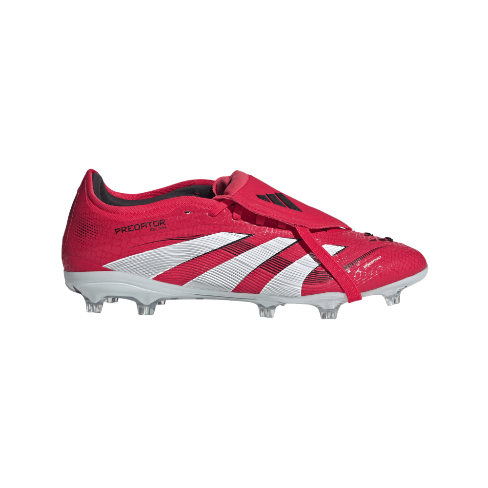 Adidas Predator Pro Fold Over Tongue FG Soccer Cleats for Men - Lucid Red/White/Core Black - Firm Ground Football Shoes for Professional Players & Training Sessions
