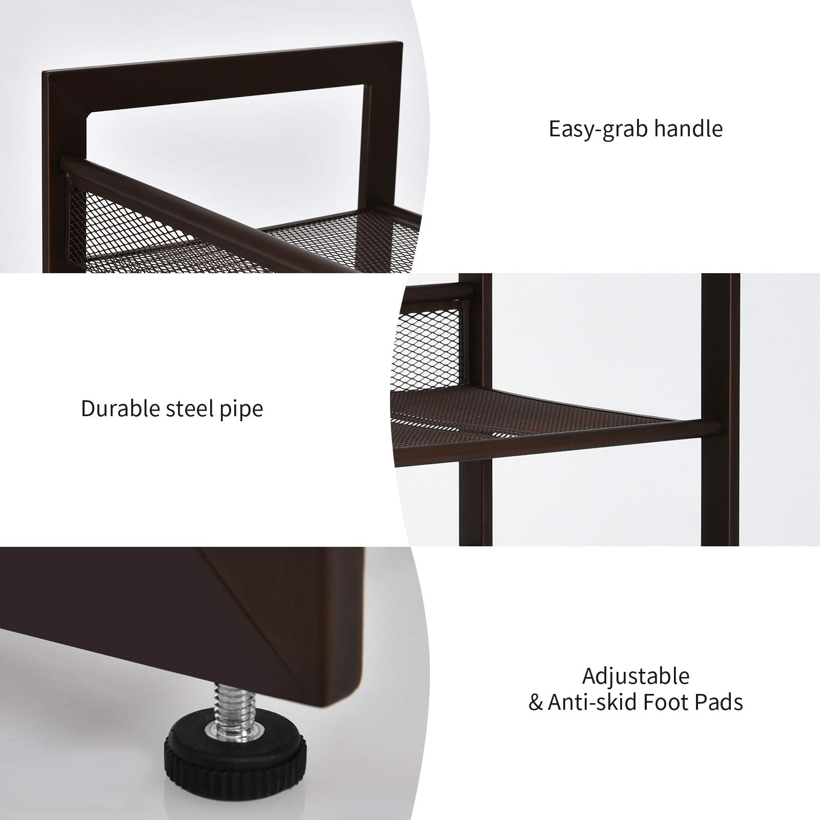 Giantex 3-Tier Metal Shoe Rack Organizer - Adjustable Angled/Flat Mesh Shelves Holds 9-12 Pairs - Freestanding Shoe Storage for Entryway, Closet, Bedroom & Hallway - Space Saving Shoe Organizer for Small Apartments & Dorm Rooms