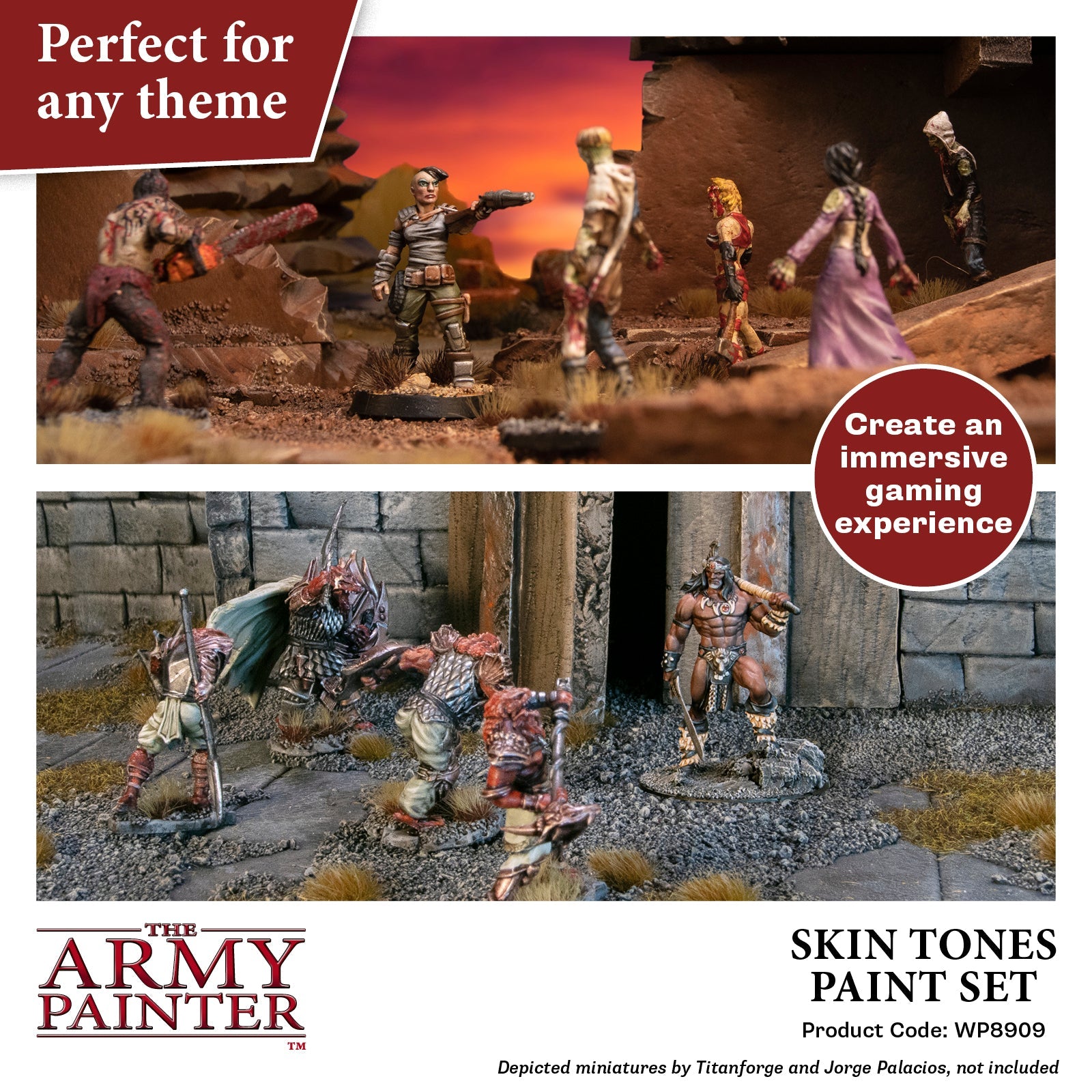 Warpaints: Skin Tones Paint Set - Professional Acrylic Paint for Miniatures & Models - Perfect for Warhammer, D&D, and Tabletop Gaming