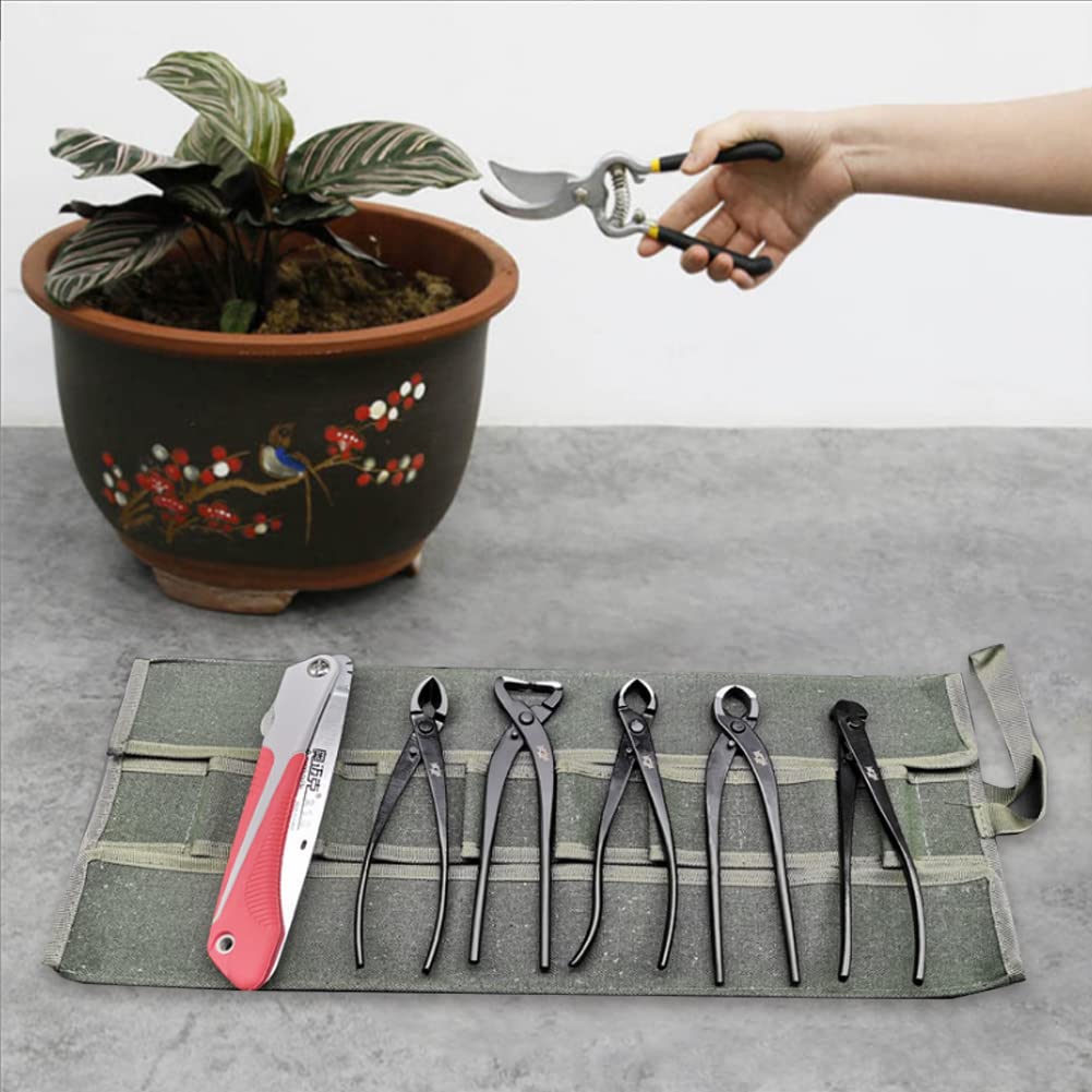 Pssopp Garden Tool Roll Bag - Portable Multifunctional Bonsai Tool Storage with 10 Pockets | Perfect for Gardening, Landscaping & Outdoor Plant Care