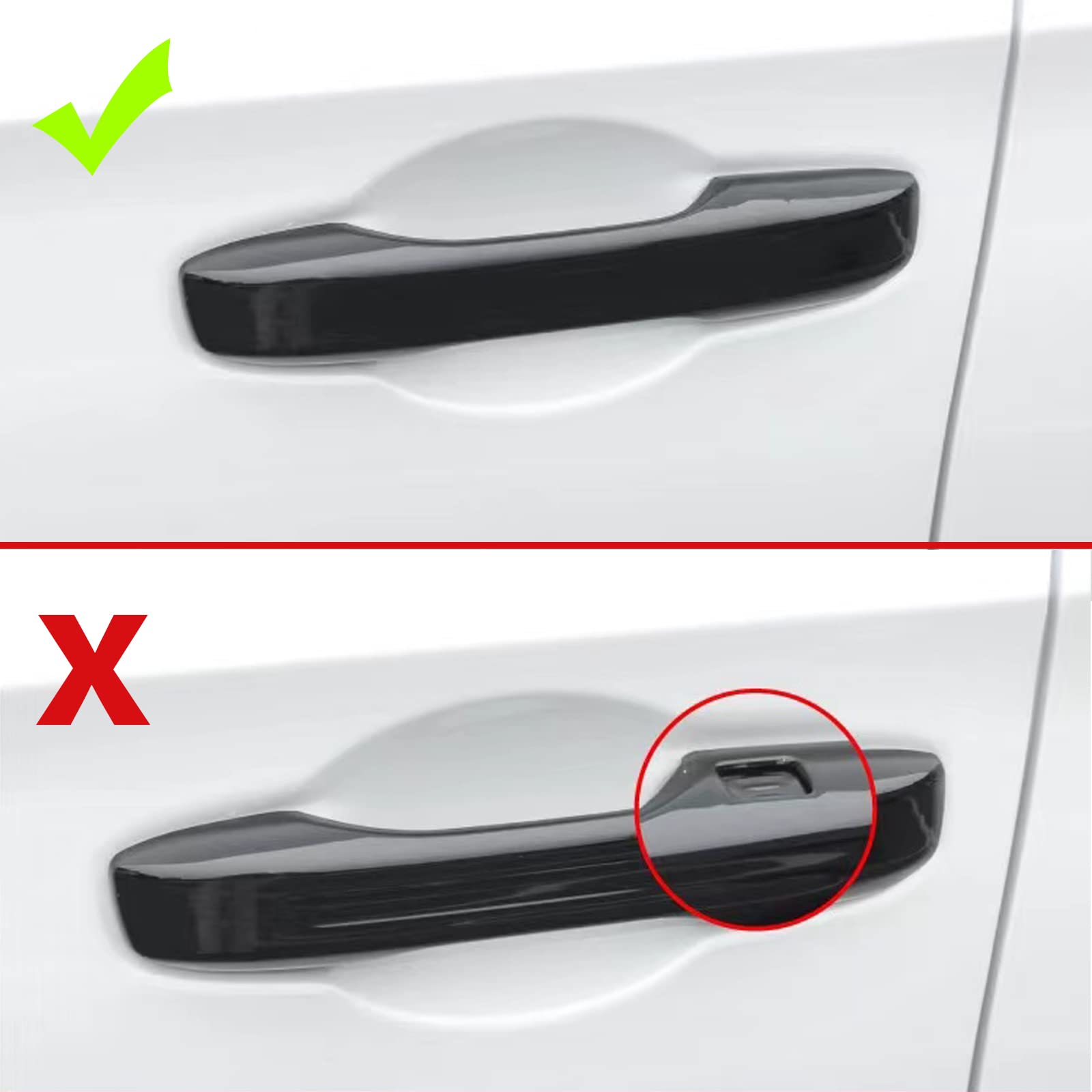 Premium Glossy Black Door Handle Covers Trim for Honda Civic 2022-2025, Accord/CR-V/HR-V 2023-2025 - Smart Auto Lock Compatible Car Accessories | Enhance Vehicle Style & Protection from Scratches