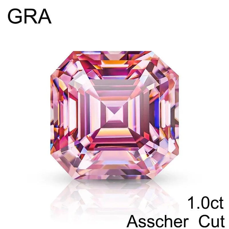 **100% Real Pink Loose Moissanite Gemstone - Lab-Created for Women's Jewelry (Round/Pear/Emerald/Oval Cut) | GRA Certified | Perfect for Engagement Rings, Wedding Bands & Fashion Jewelry**