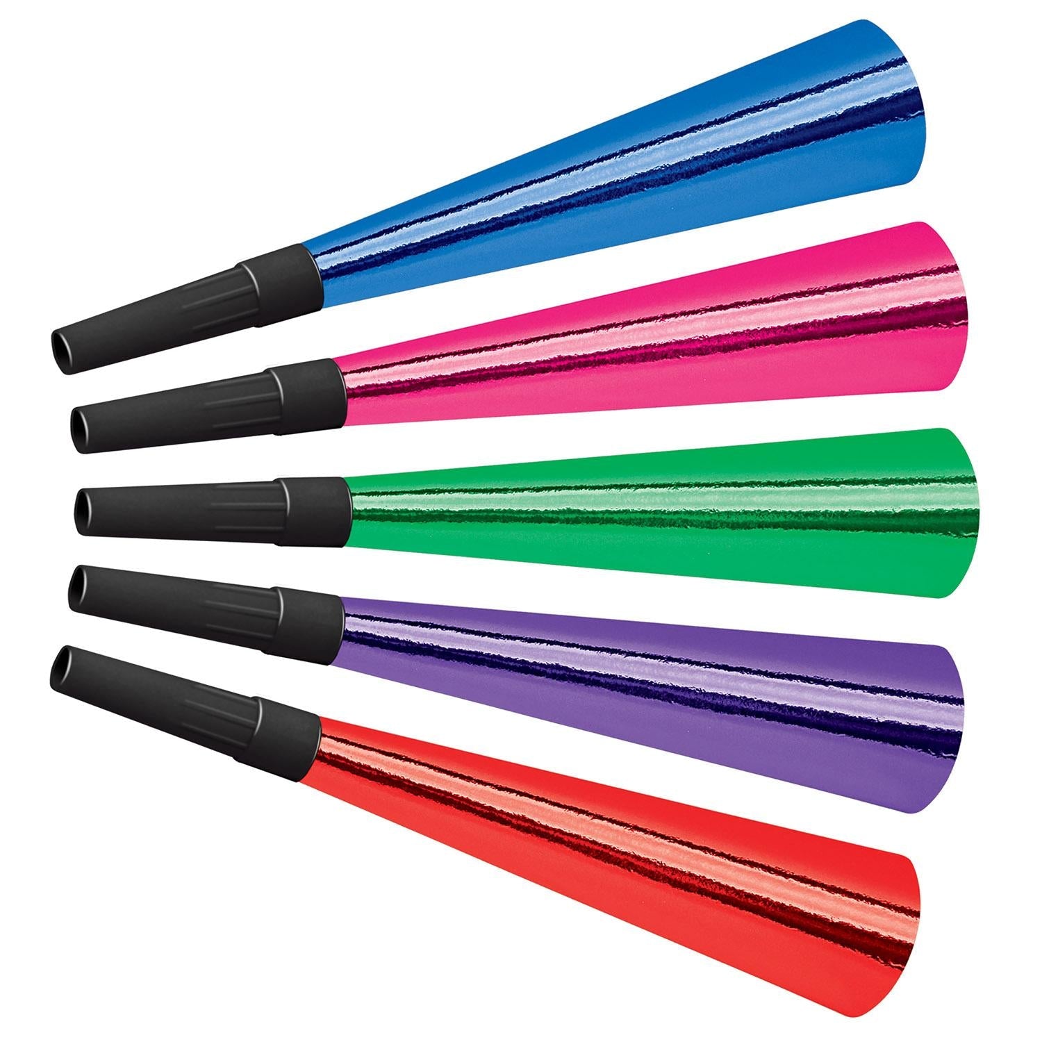 100 Pack Beistle New Year's Eve Foil Party Horns - Premium Noise Makers for New Year's Eve Celebrations, Birthday Parties & Festive Events