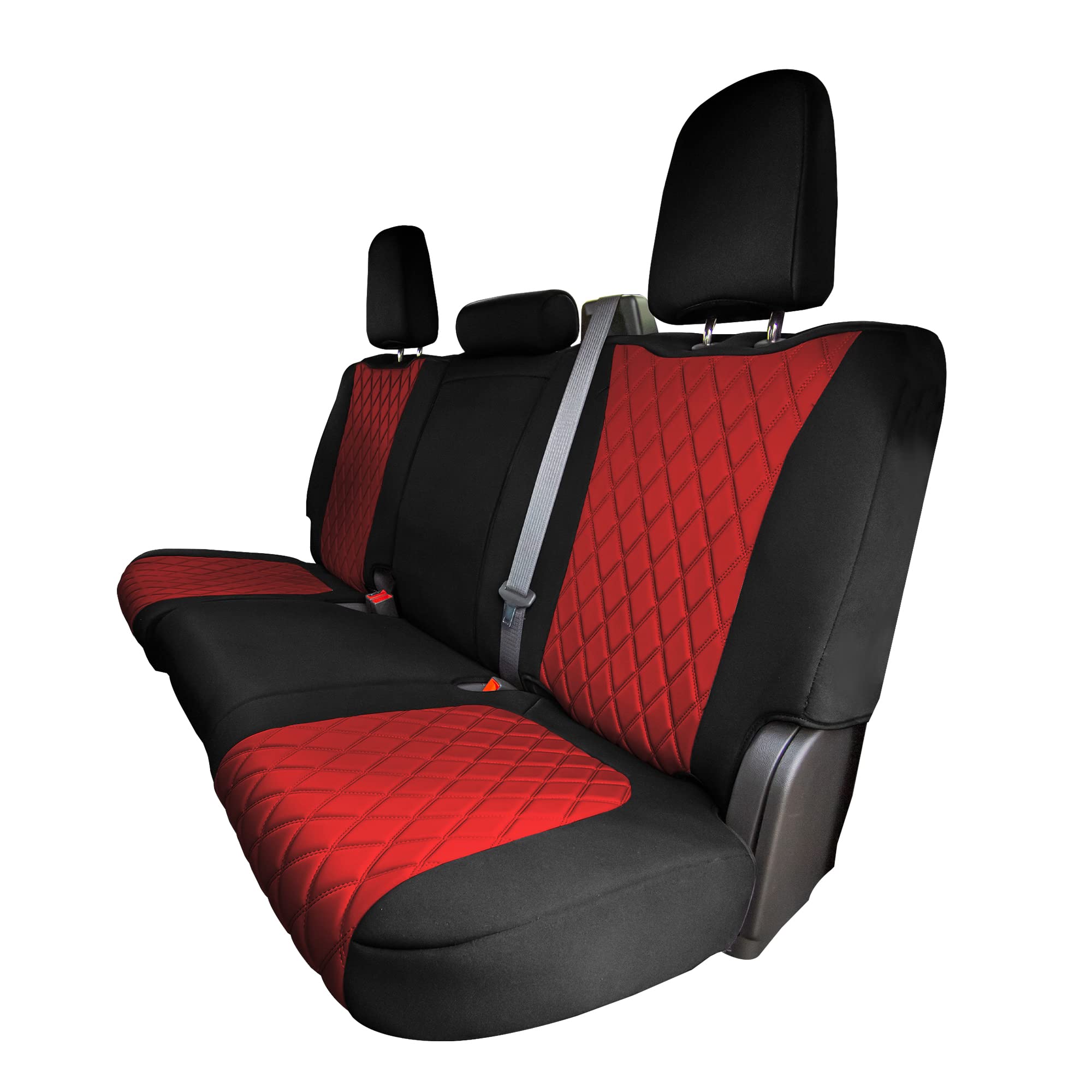 Custom Fit Neoprene Seat Covers for Chevrolet Silverado 1500/2500HD/3500HD (2019-2022) - Waterproof Red Rear Seat Covers for RST/LTZ/High Country Trims | Perfect for Off-Roading, Camping & Everyday Protection