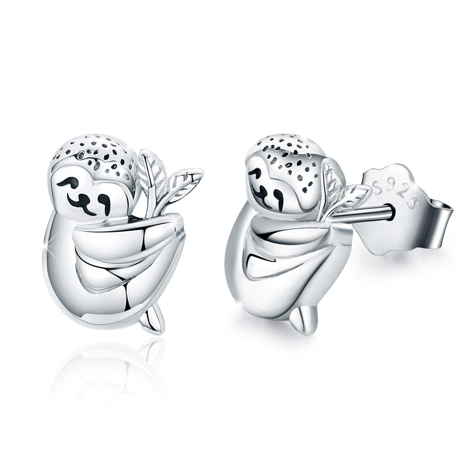 925 Sterling Silver Cute Animal Stud Earrings - Panda/Koala/Sloth Hypoallergenic Jewelry for Women & Girls | Perfect Gift for Sensitive Ears, Casual Wear & Special Occasions