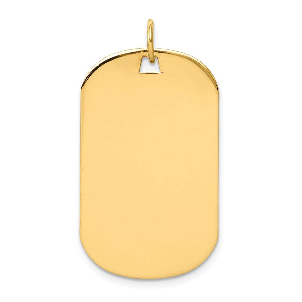 FB Jewels 14K Yellow Gold Plain .011 Gauge Engraveable Dog Tag Disc Charm - Personalized Pet Memorial Jewelry for Necklaces & Bracelets - Perfect for Pet Lovers, Military ID Tags & Custom Gifts
