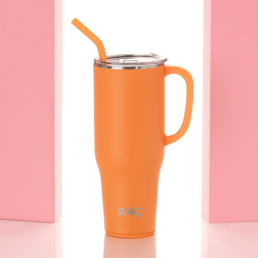 40oz Orange Mega Mug - Large Insulated Tumbler for Coffee, Tea & Cold Drinks - Perfect for Office, Travel & Outdoor Activities