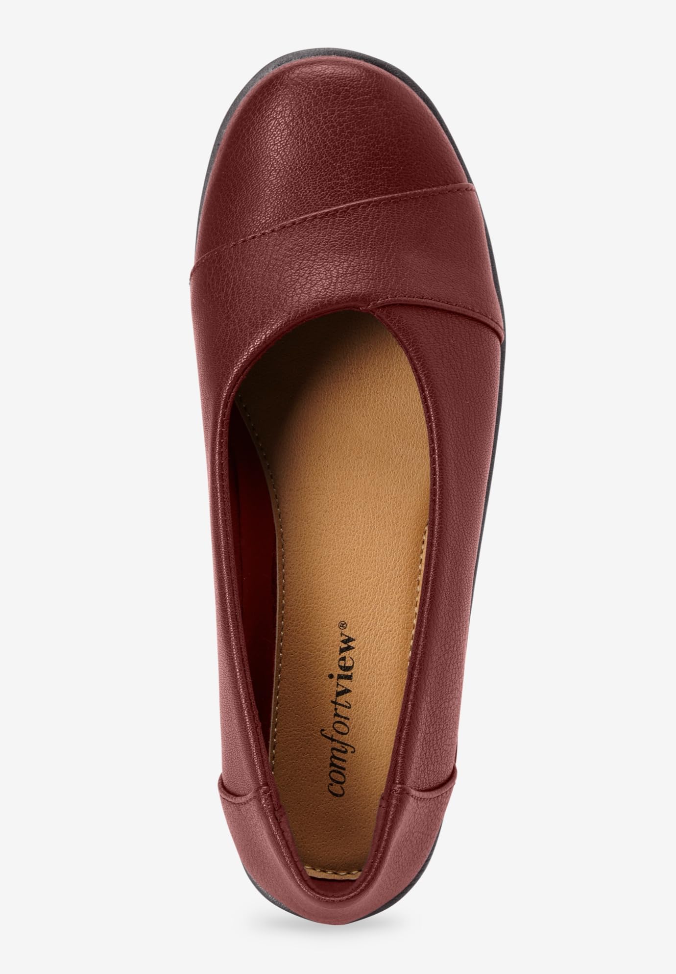 Comfortview Women's Wide Width The Gab Flat Shoes - Comfortable Slip-On Flats for Women with Wide Feet | Perfect for Work, Travel & Everyday Wear