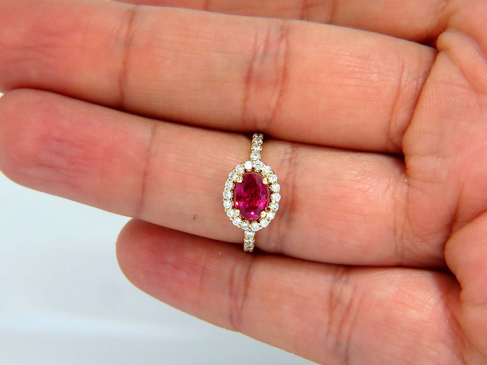 GIA Certified 1.01ct Oval Cut Red Ruby & 0.50ct Diamond Ring in 14K Gold - Elegant Engagement, Wedding, or Anniversary Jewelry Gift