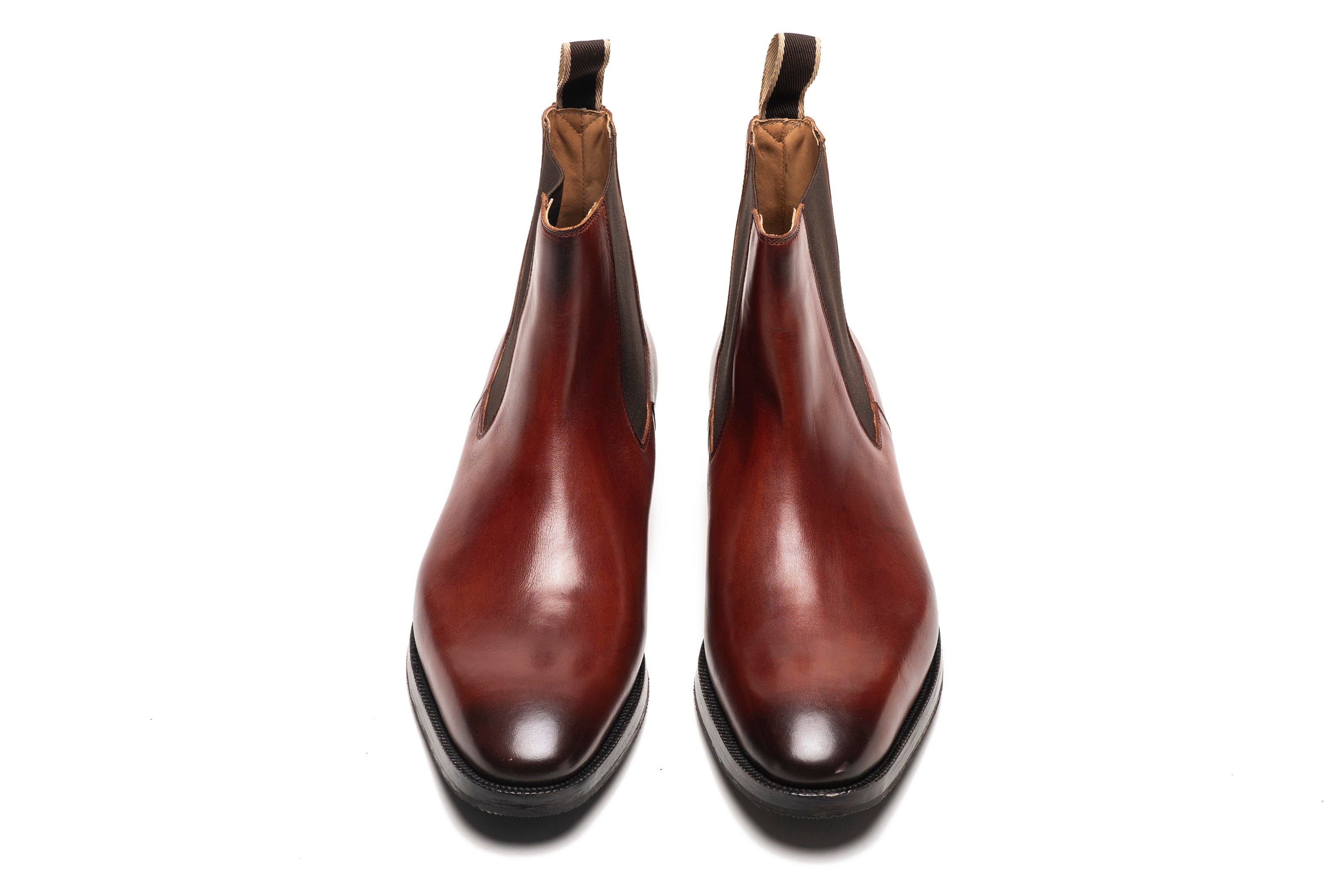Premium Chisel Toe Chelsea Boots for Men - Dark Cognac Leather Ankle Boots | Comfortable & Stylish for Work, Casual Outfits & Date Nights