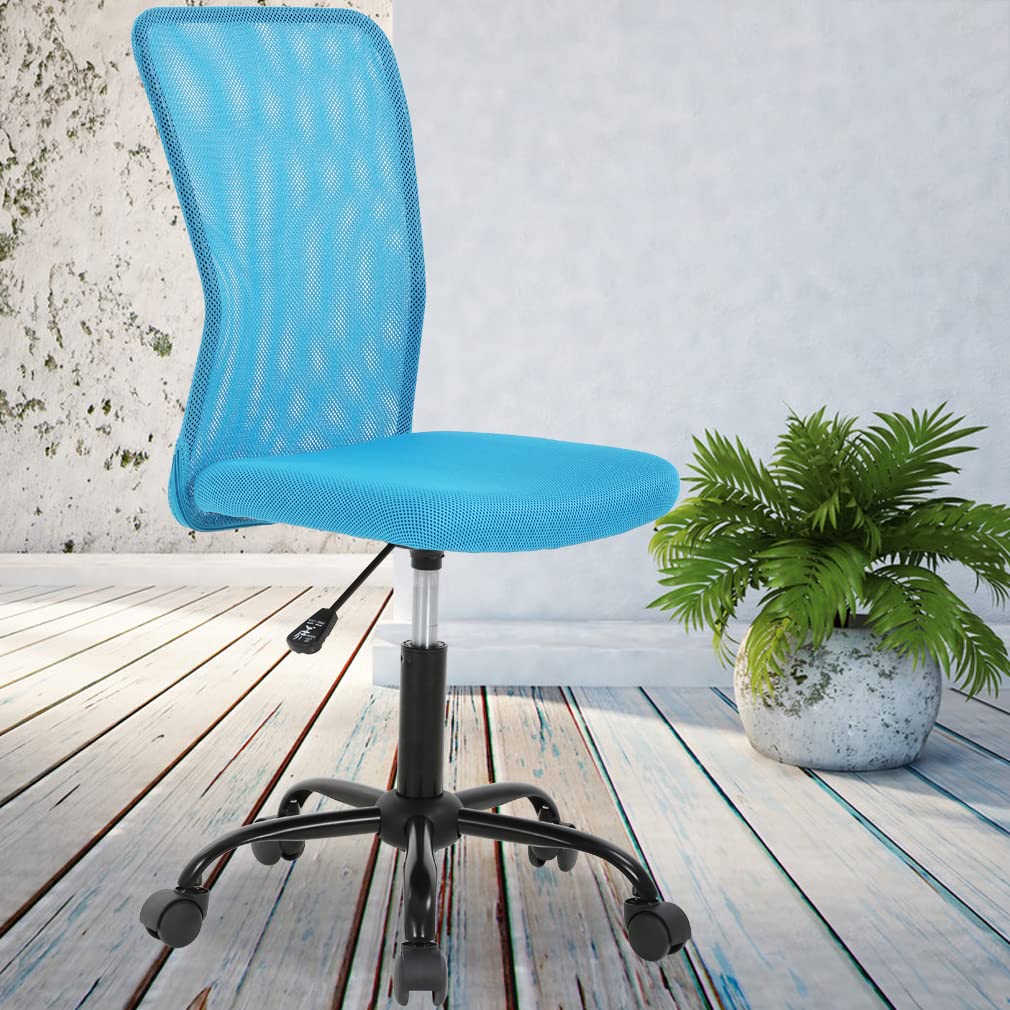 Ergonomic Office Chair with Lumbar Support - Adjustable Height Mesh Back Computer Desk Chair for Home & Office - Swivel Rolling Task Chair for Men & Women - Perfect for Gaming, Working & Studying - Blue