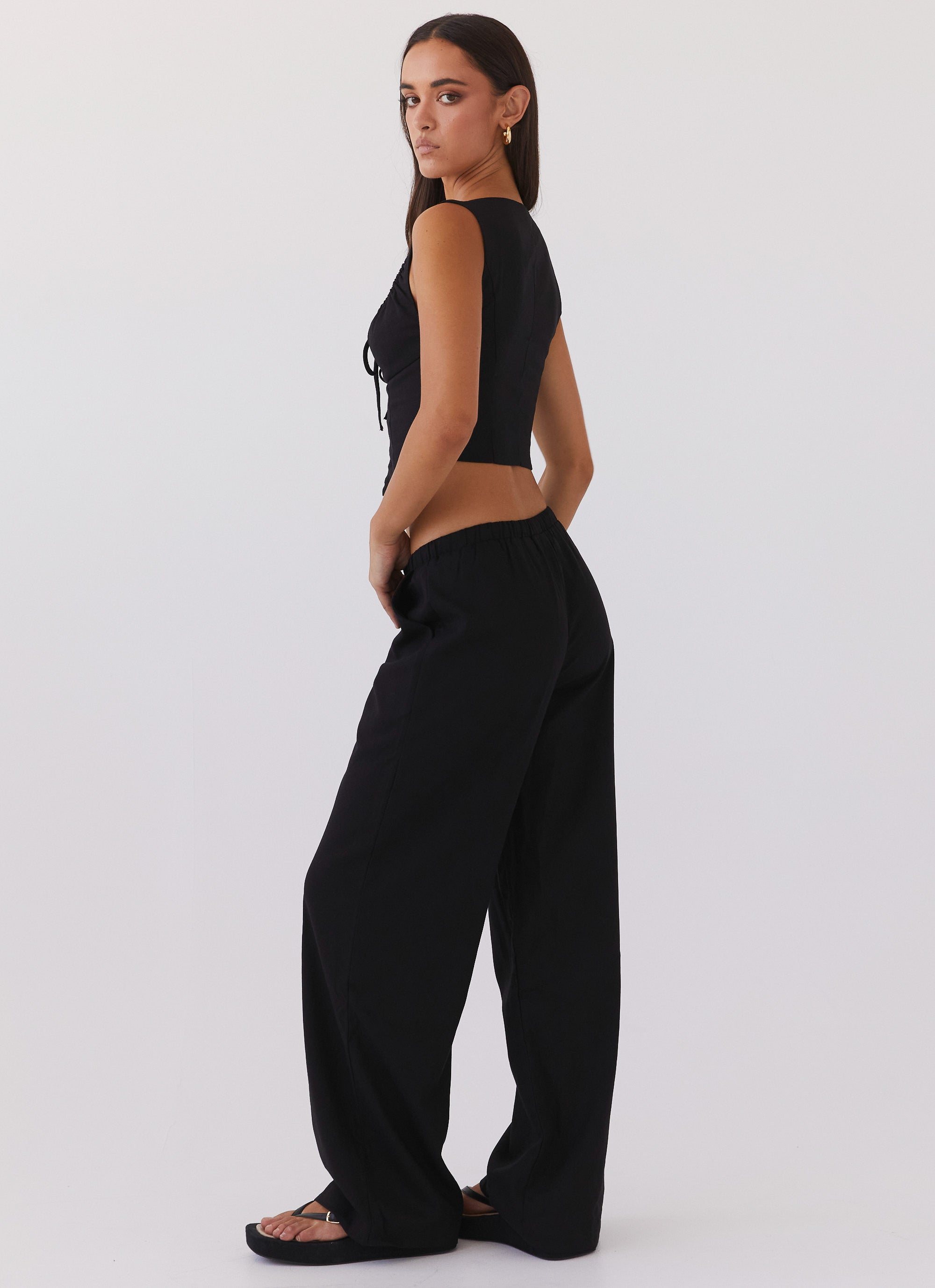 Fresh Face Linen Pants for Women - Soft & Breathable Black Linen Trousers - Perfect for Summer, Travel & Casual Wear